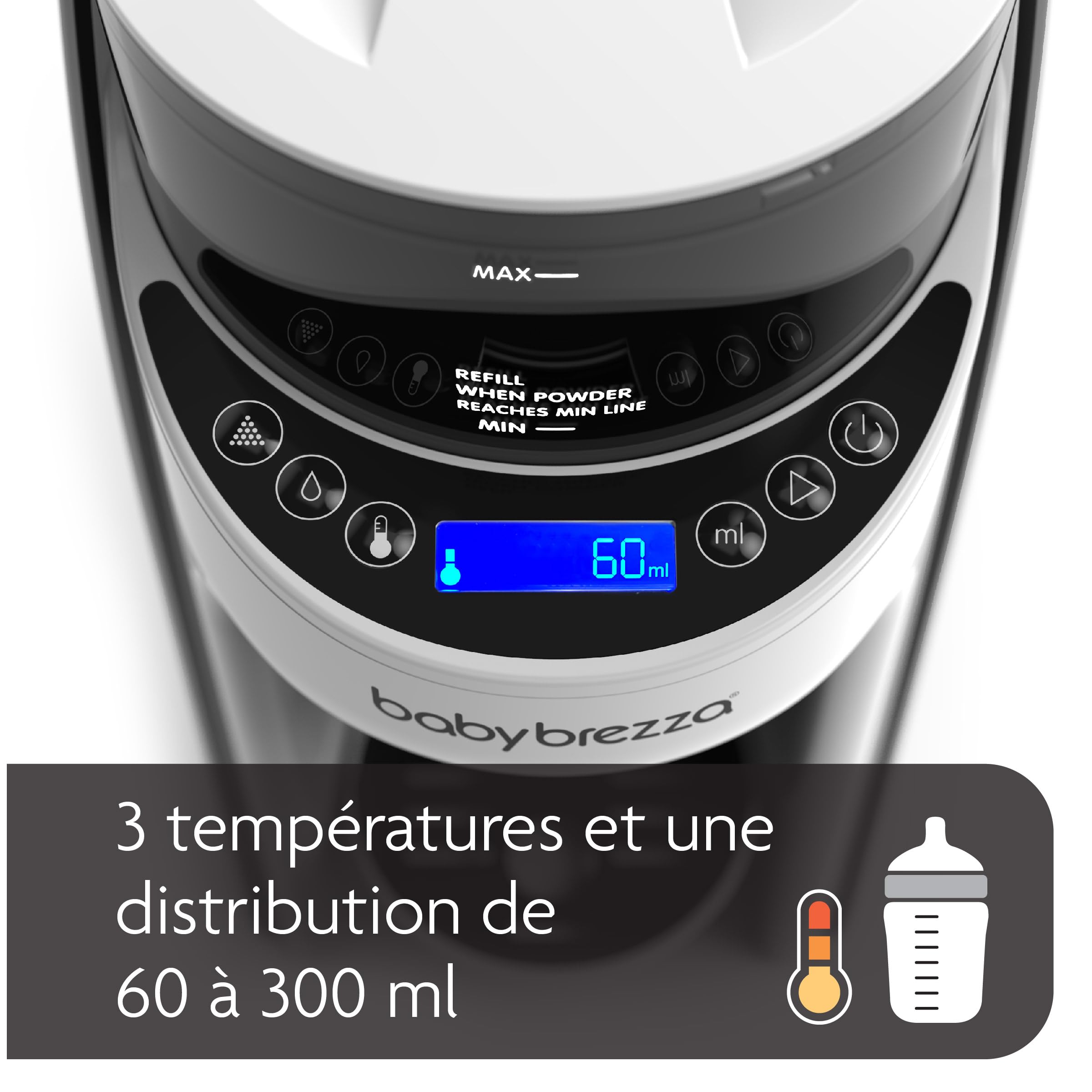 Baby Brezza Formula Pro Advanced Automatic Baby Bottle Maker with Free Extra Funnel Kit - Black & White - Perfect for Busy Parents & Night Feedings