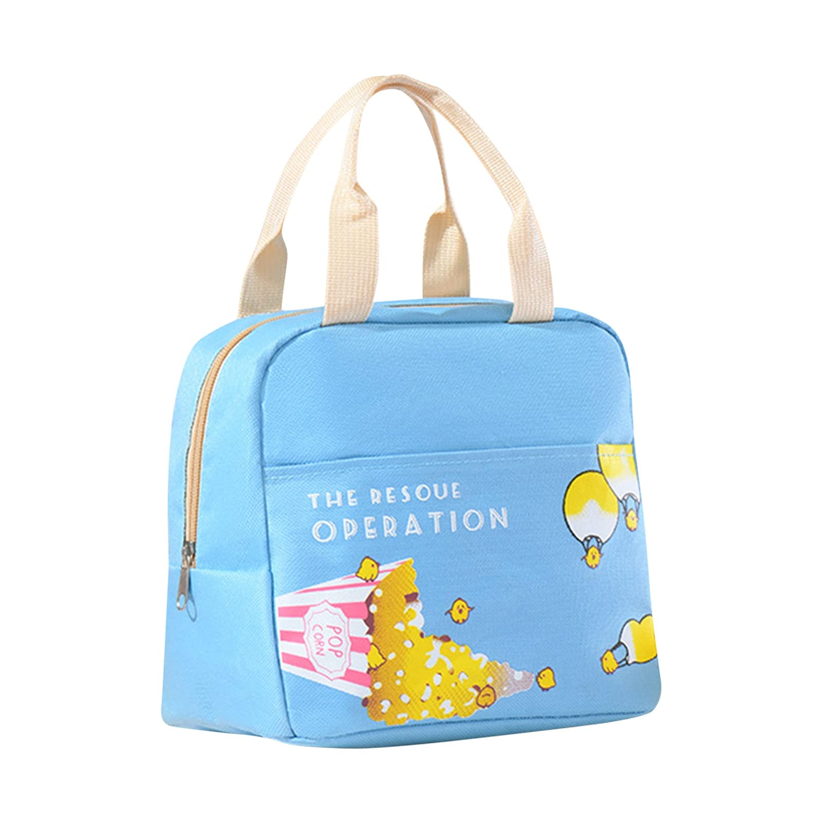 Stylish Insulated Lunch Bag for Women & Men - Lightweight, Foldable, Waterproof & Thermal - Perfect for Work, School, Picnics & Outdoor Activities (Light Blue, One Size)