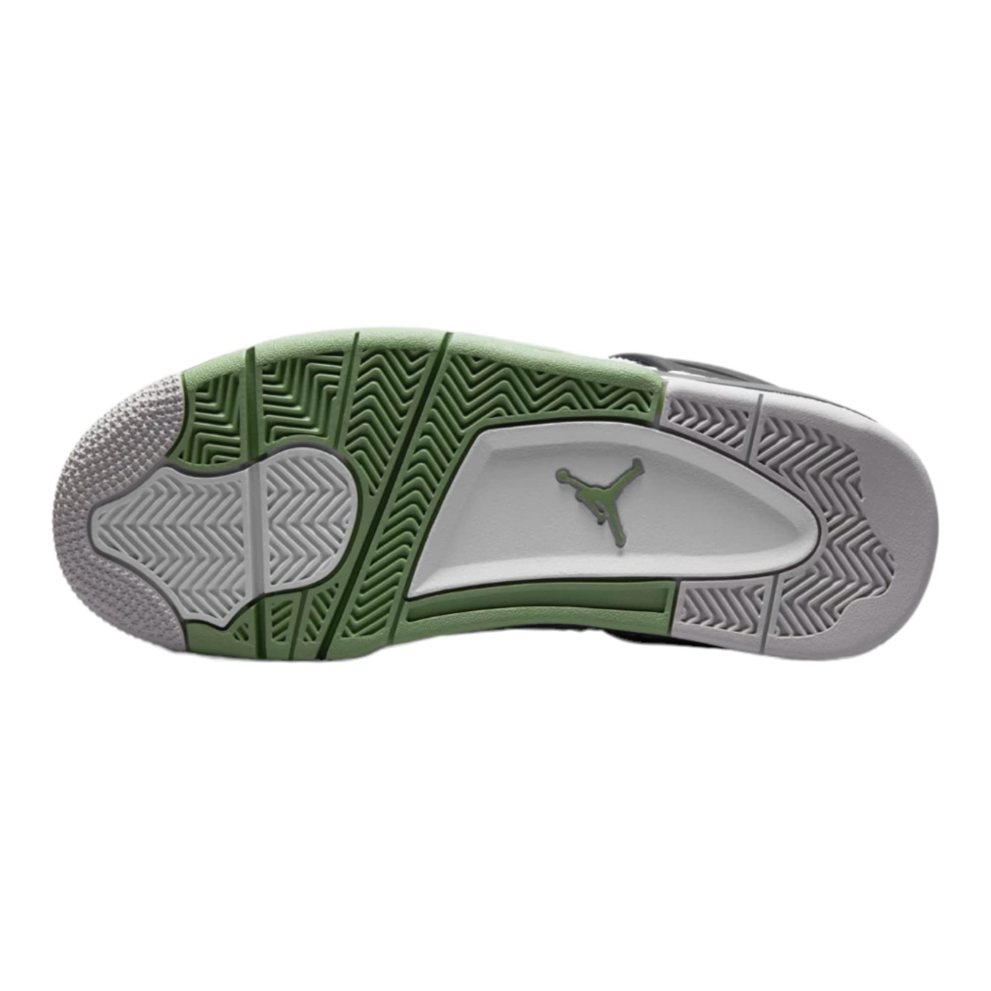 Jordan Air 4 Retro Women's Sneakers - White/Oil Green-Dark Ash (AQ9129-103) Size 10 | Basketball Shoes for Women, Casual Streetwear & Gym Workout Fashion