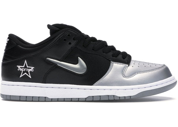 SUPREME x Nike SB Dunk Low Sneakers Black/Silver - Men's Basketball Shoes CK3480-001 - Streetwear & Skateboarding Fashion
