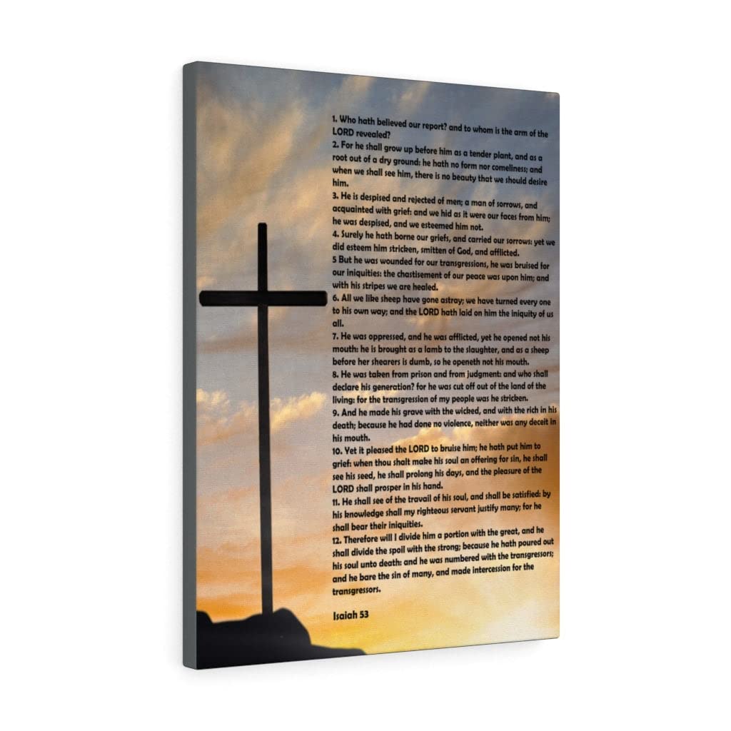 Isaiah 53 Bible Verse Canvas Wall Art - Christian Religious Home Decor for Living Room, Bedroom & Church - Inspirational Scripture Gift for Baptism, Wedding & Housewarming