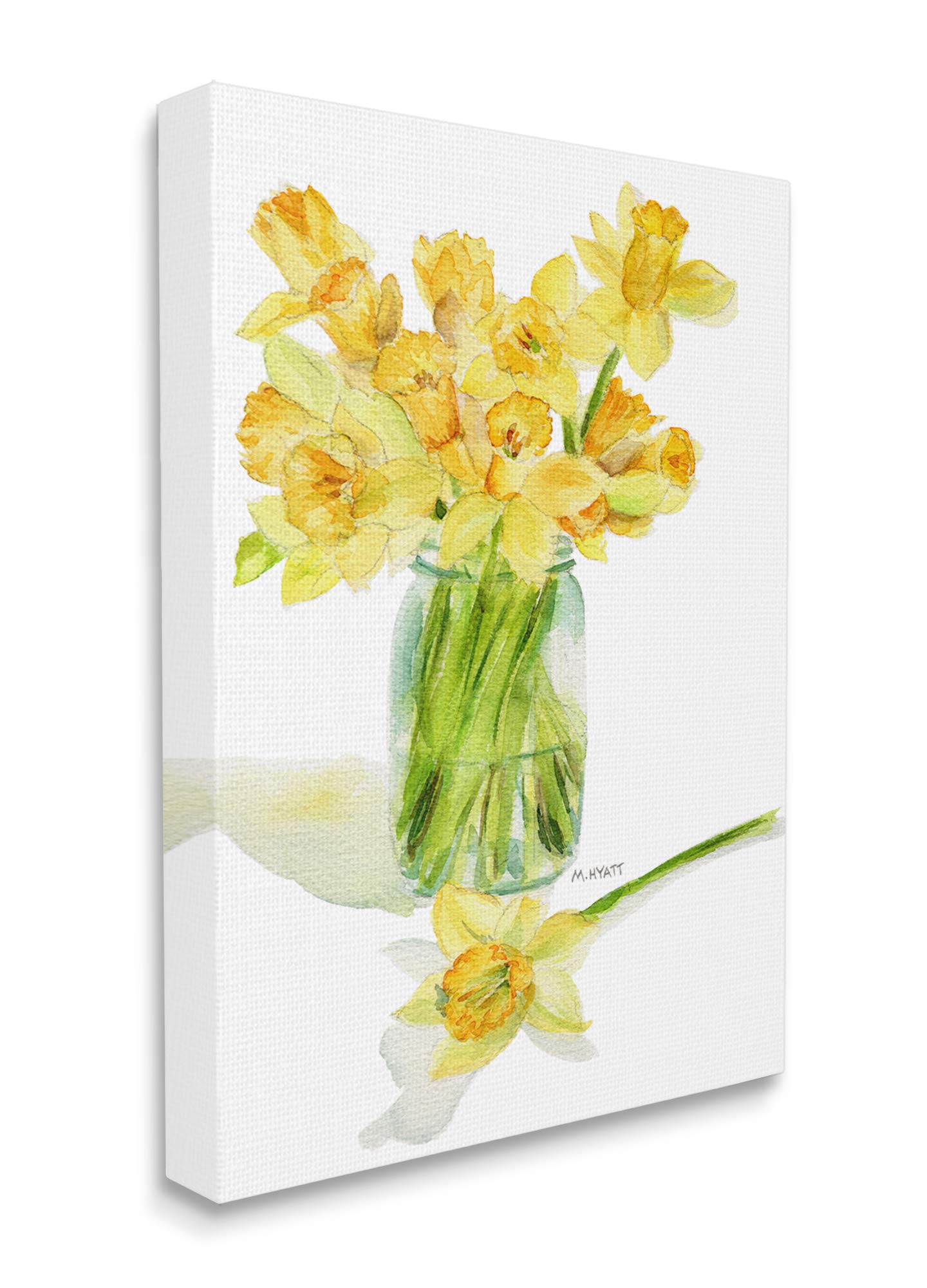 Stupell Industries Yellow Daffodil Bouquet in Canning Jar Canvas Wall Art - 30