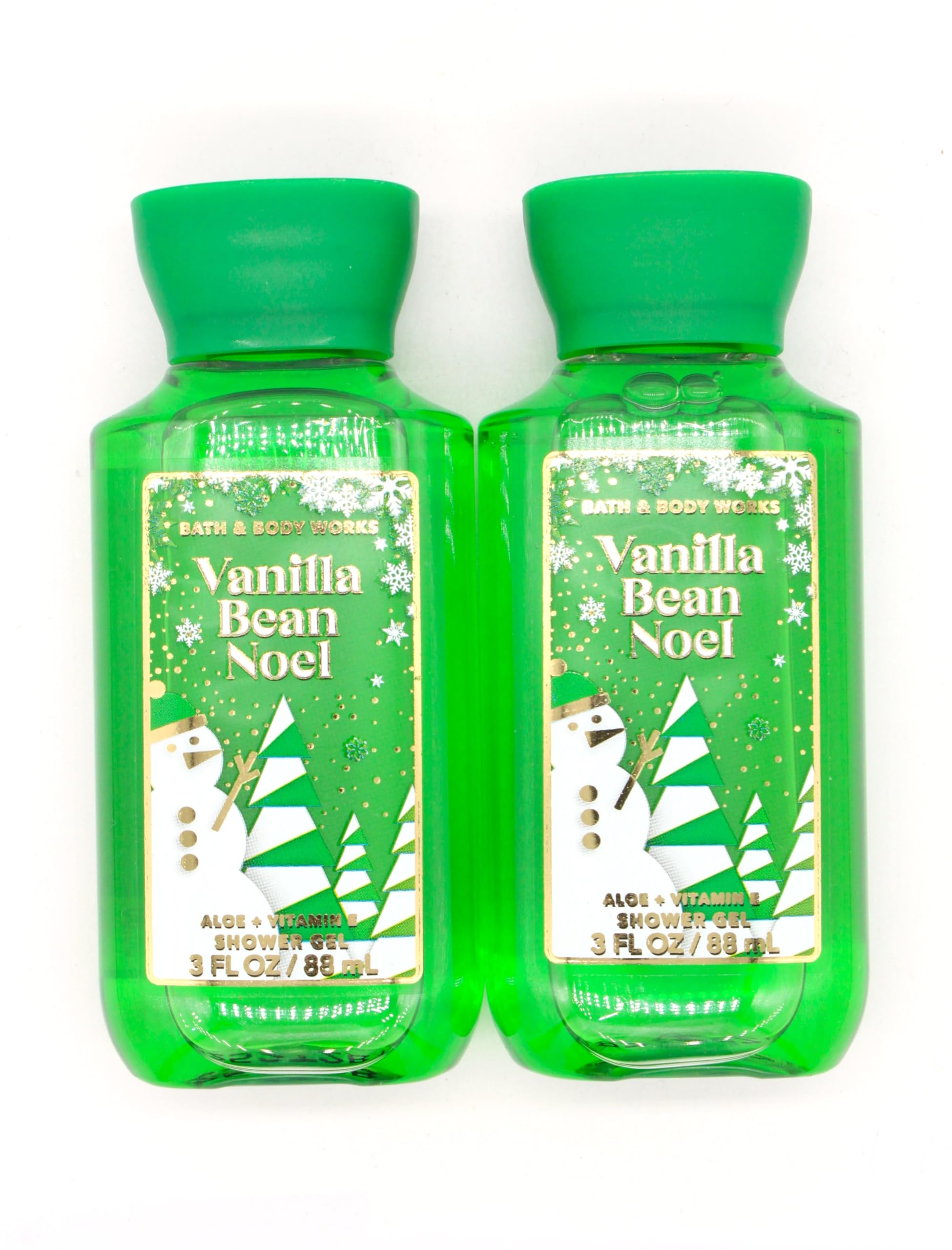 Vanilla Bean Noel Shower Gel Body Wash - Travel Size (3 fl oz each, 2 Pack) | Moisturizing Bath & Body Care for Women & Men - Perfect for Holidays, Gifts & Travel