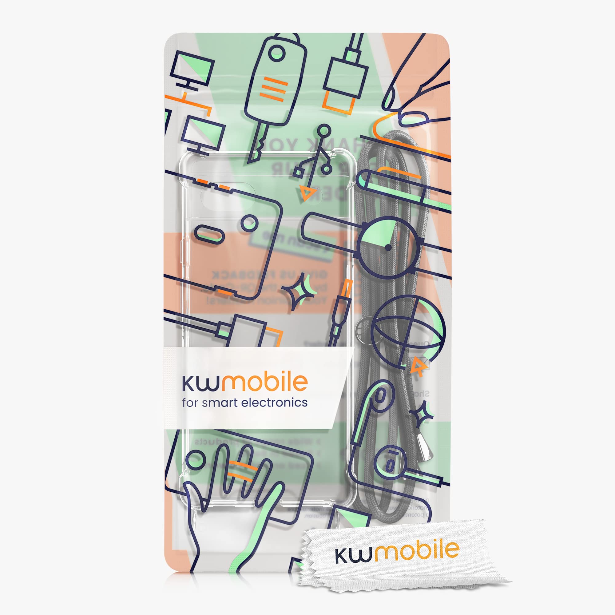 Google Pixel 6a Clear TPU Case with Lanyard - Slim Crossbody Phone Cover for Daily Use