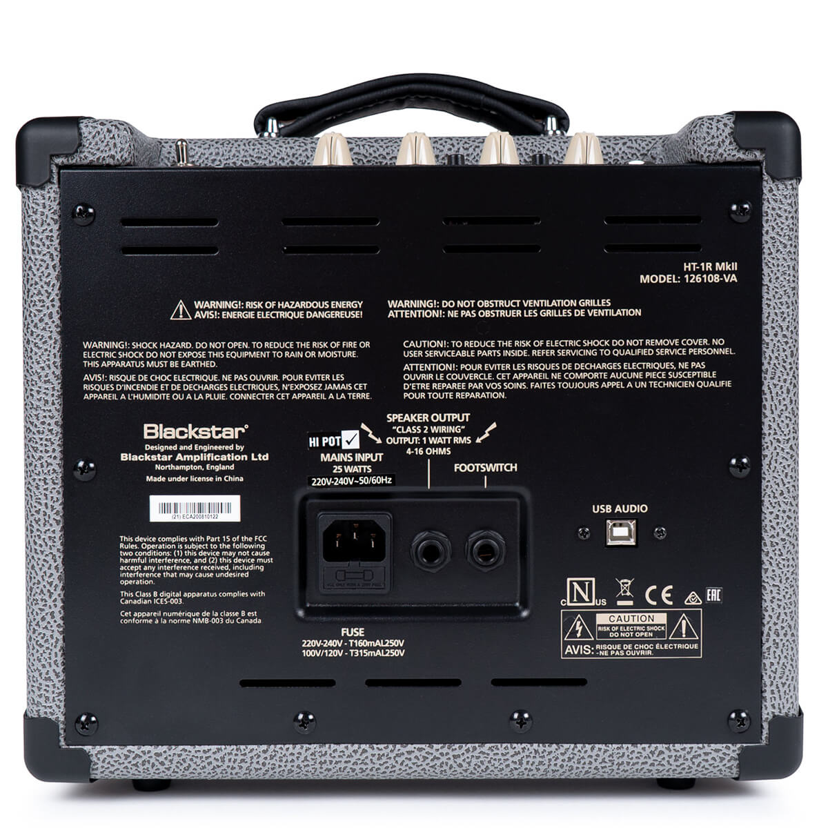 Blackstar HT1R MkII 1x8 1 Watt Tube Combo Guitar Amplifier with Reverb - Bronco Grey | Perfect for Home Practice, Studio Recording & Small Gigs