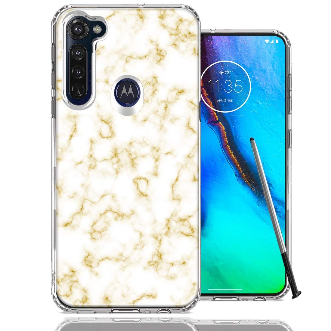 Motorola Moto G Stylus Case - Gold Marble Design for Protection & Style