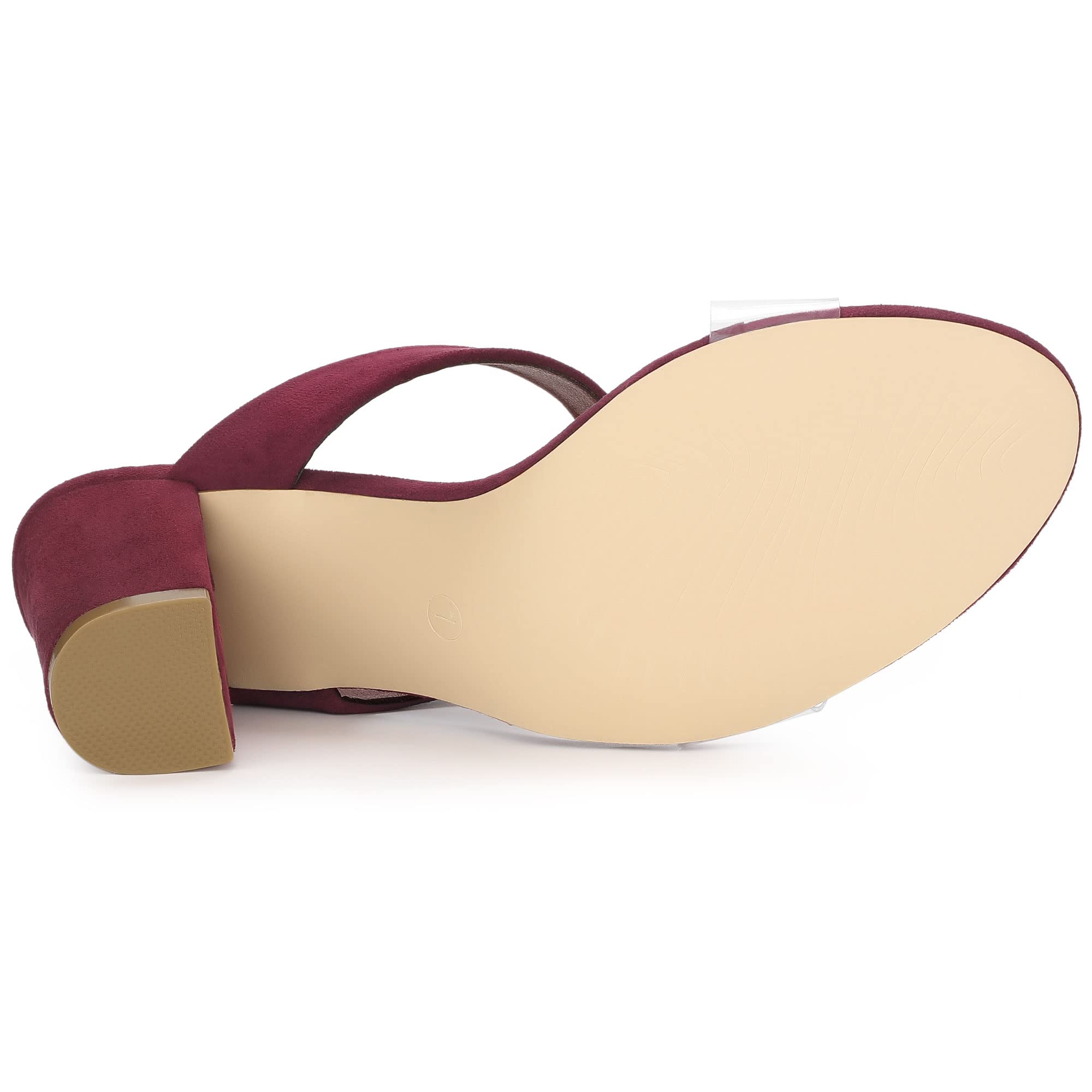 Allegra K Women's Dual Clear Strap Block Heel Slide Sandals - Comfortable Summer Dress Shoes for Weddings, Parties & Office Wear