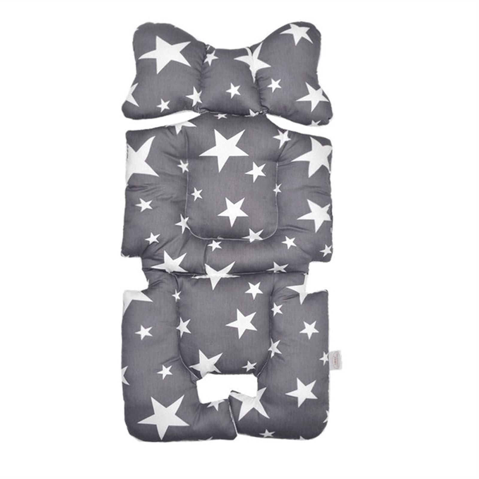 **ZHAFG 1pc Thick Warm Baby Stroller Pillow Cover - Dark Grey Stars Print, 14