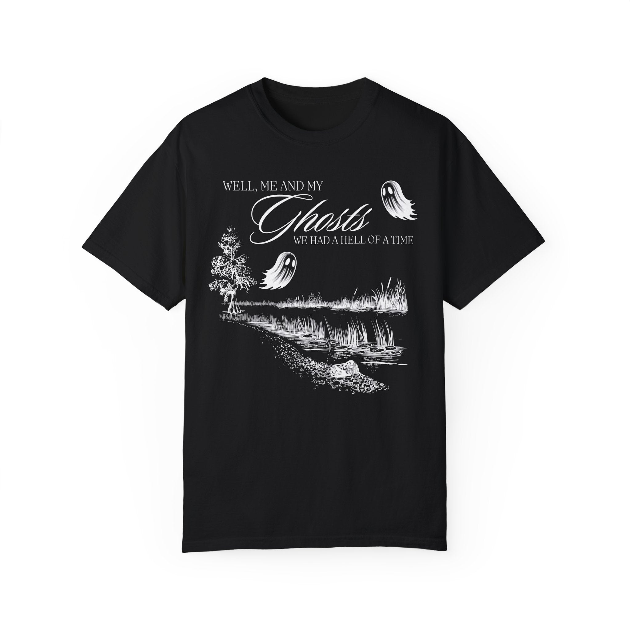 Me & My Ghosts Graphic T-Shirt - Funny Halloween Costume & Casual Wear for Men and Women - Perfect for Parties, Cosplay & Everyday Outfits