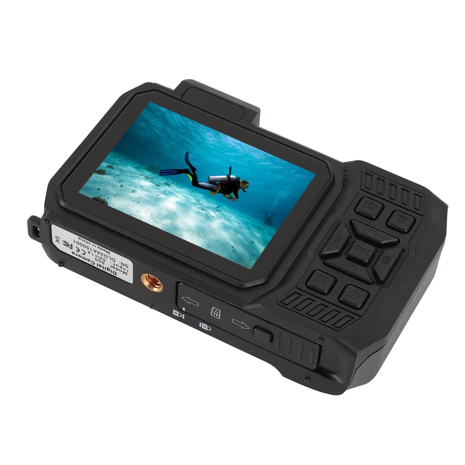 48MP 4K Waterproof Digital Camera with 16X Zoom, Autofocus & Anti-Shake - 2500mAh Battery Dual Screen Selfie Camera for Underwater Photography, Outdoor Sports, Travel & Vlogging (Black)
