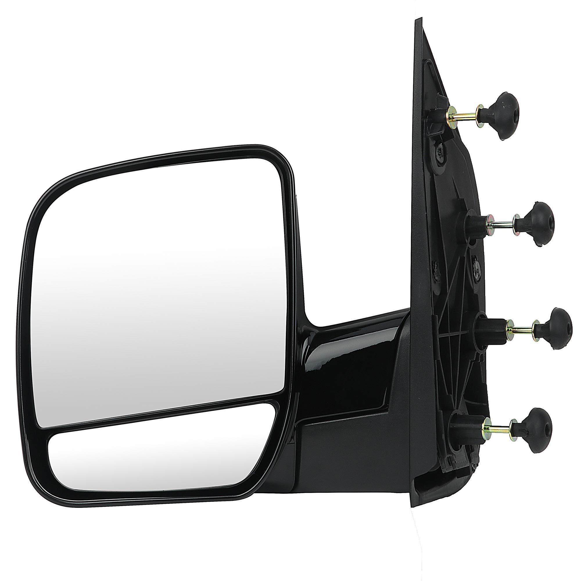 OCPTY Black Left Side Mirror Replacement for 2003-2005 Ford E-150 Club Wagon - Manual Fold Non-Heated Mirror with Puddle Light | Durable Smooth Glass Design | Perfect for Parking Assistance & Blind Spot Visibility