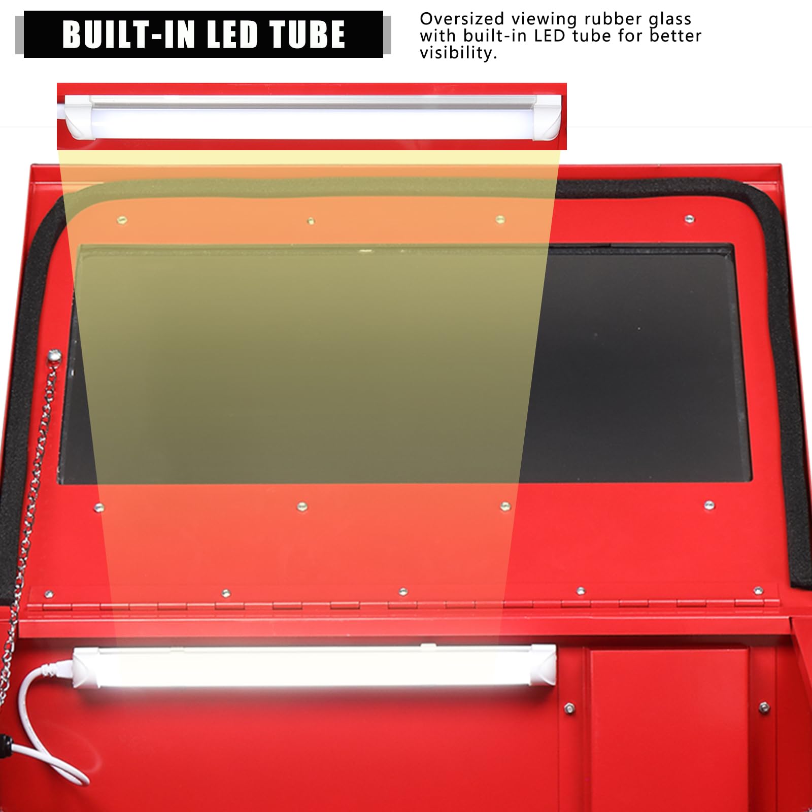 25 Gallon Portable Bench Top Sand Blasting Cabinet - Heavy Duty Steel Air Sandblaster with Spray Gun for Metal, Wood & Auto Restoration - Works with 40-80PSI/5CFM Air Compressor - Perfect for DIY Projects, Rust Removal & Surface Preparation