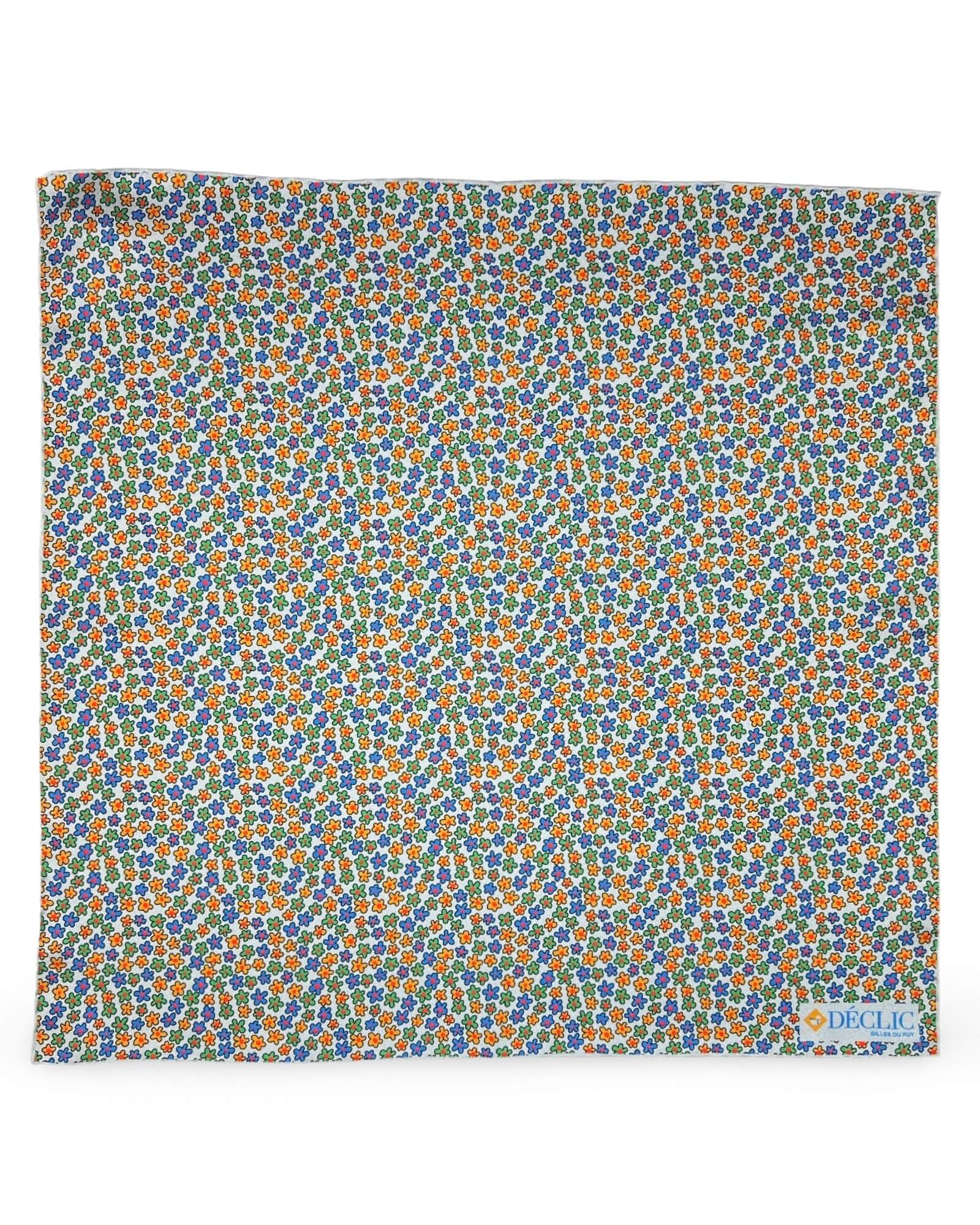 DÉCLIC Kryton Floral Pocket Square - Premium Silk Handkerchief for Men's Suits, Wedding & Formal Events - Assorted Colors & Patterns