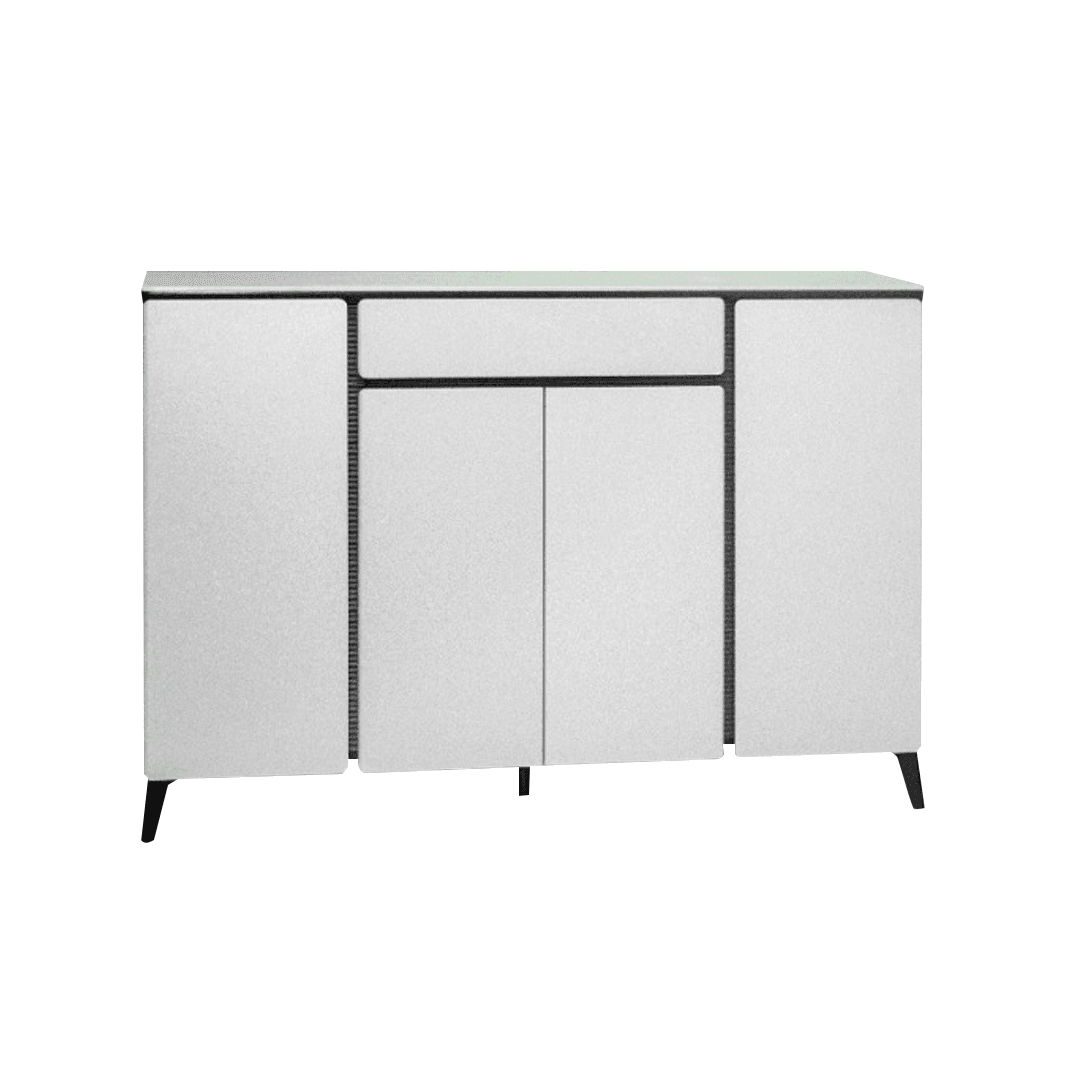 Malcy 4-Door White Shoe Storage Cabinet - Organize Entryway, Closet & Mudroom Shoes | Space-Saving Shoe Rack for Home & Office