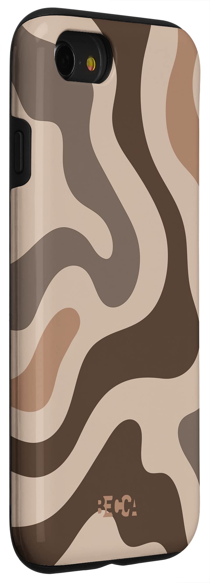 iPhone SE (2020) / 7 / 8 Retro Liquid Swirl Groovy Coffee Latte Pattern Brown Phone Case - Stylish Protection for Daily Use & Travel