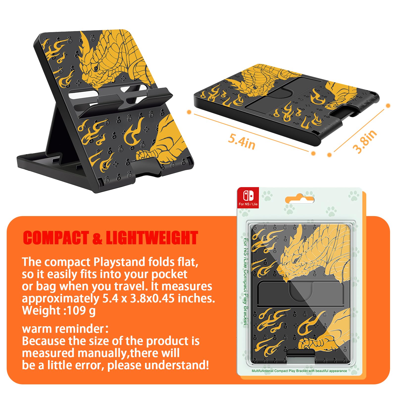Adjustable Nintendo Switch Stand for Switch, Switch OLED & Switch Lite - Compact, Portable & Foldable Playstand Holder Accessories (PK-White) - Perfect for Gaming On-The-Go, Travel & Home Use