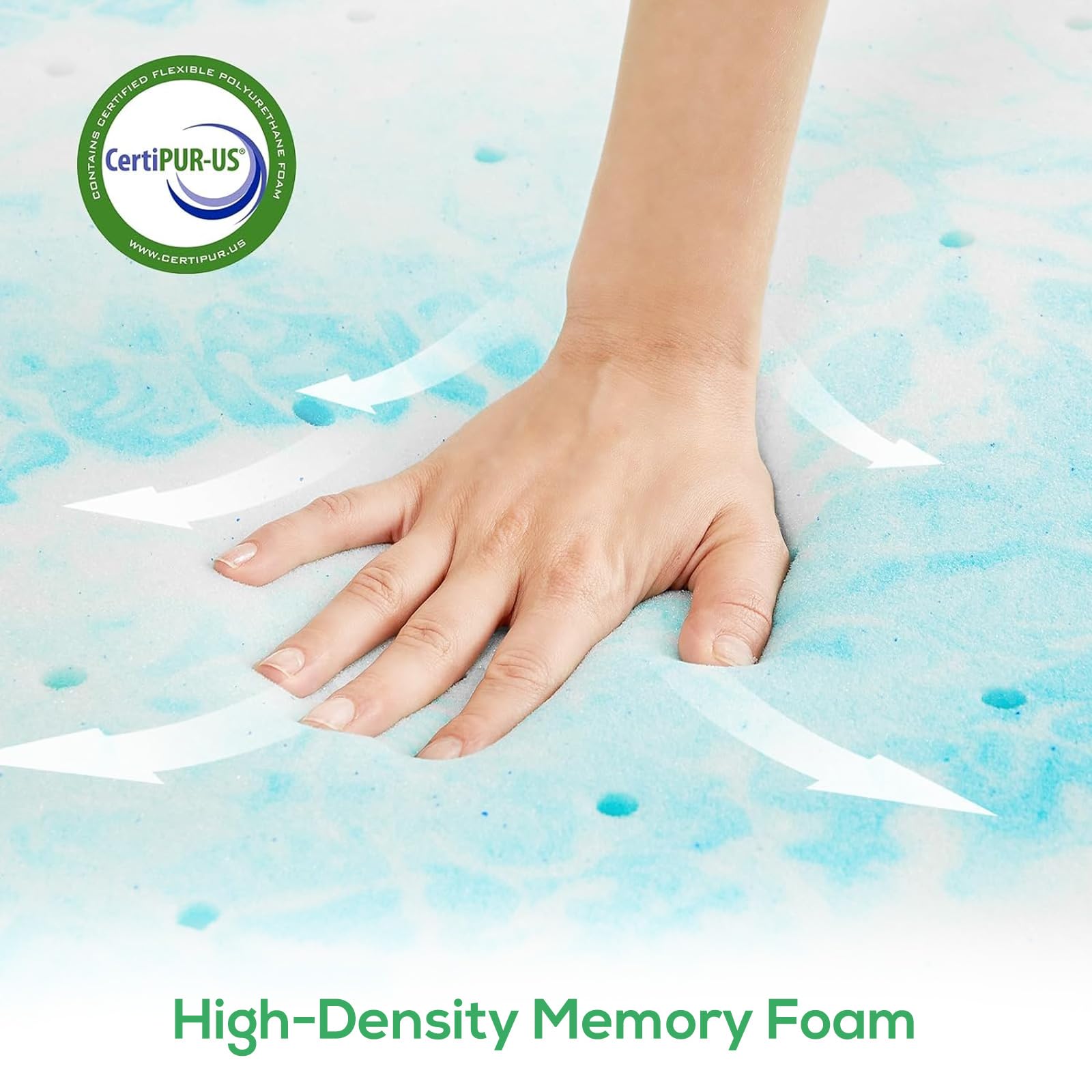 3 Inch Cooling Memory Foam Mattress Topper - Twin Size for Sleeper Sofa, RV & Camper - CertiPUR-US Certified - Pressure Relief & Temperature Regulation for Better Sleep