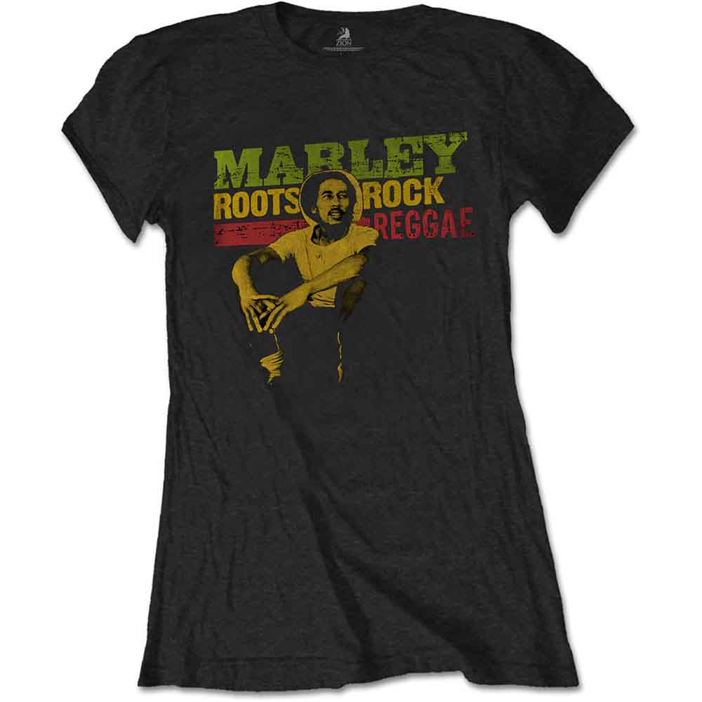 Bob Marley Women's T-Shirt - Roots, Rock, Reggae Graphic Tee for Music Lovers | Perfect for Concerts, Festivals & Casual Wear