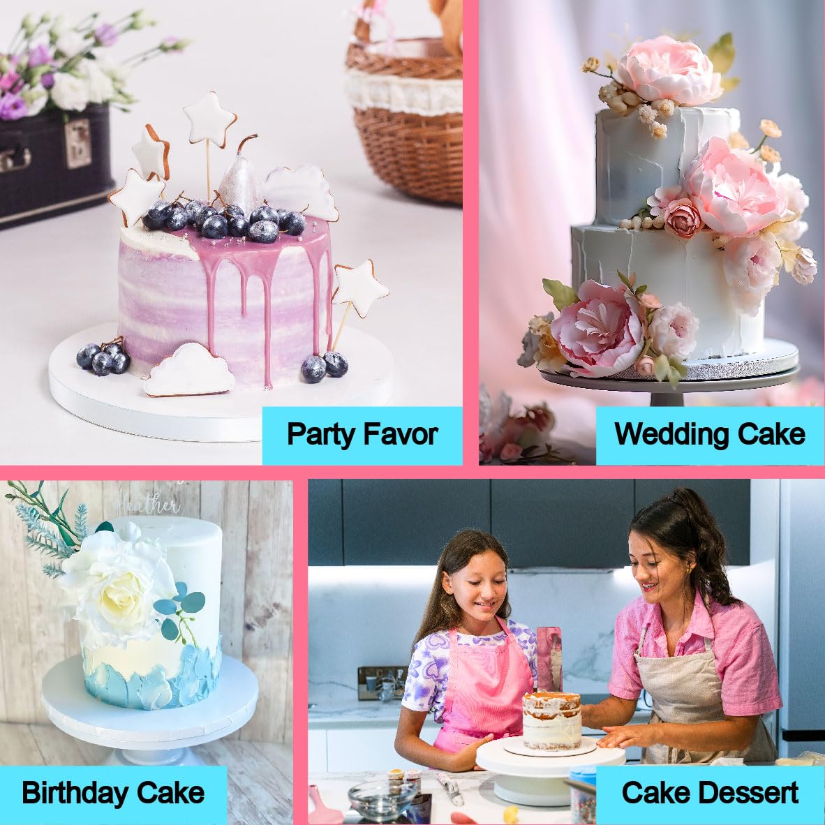 10 Inch Round Cake Drums (3 Pack) - Premium Greaseproof White Cardboard Cake Boards for Heavy & Tiered Cakes - Perfect for Wedding, Birthday, and Special Occasion Cake Displays - Base para Pastel