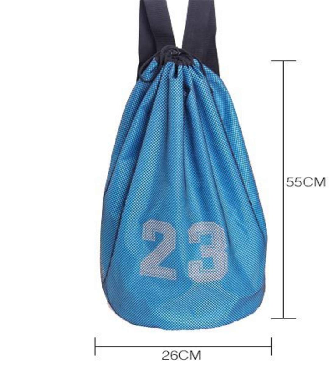 Blue Basketball Football Training Backpack - Sports Gym Bag with Drawstring Pocket for Men & Women - Perfect for Gym, Travel, and Outdoor Activities