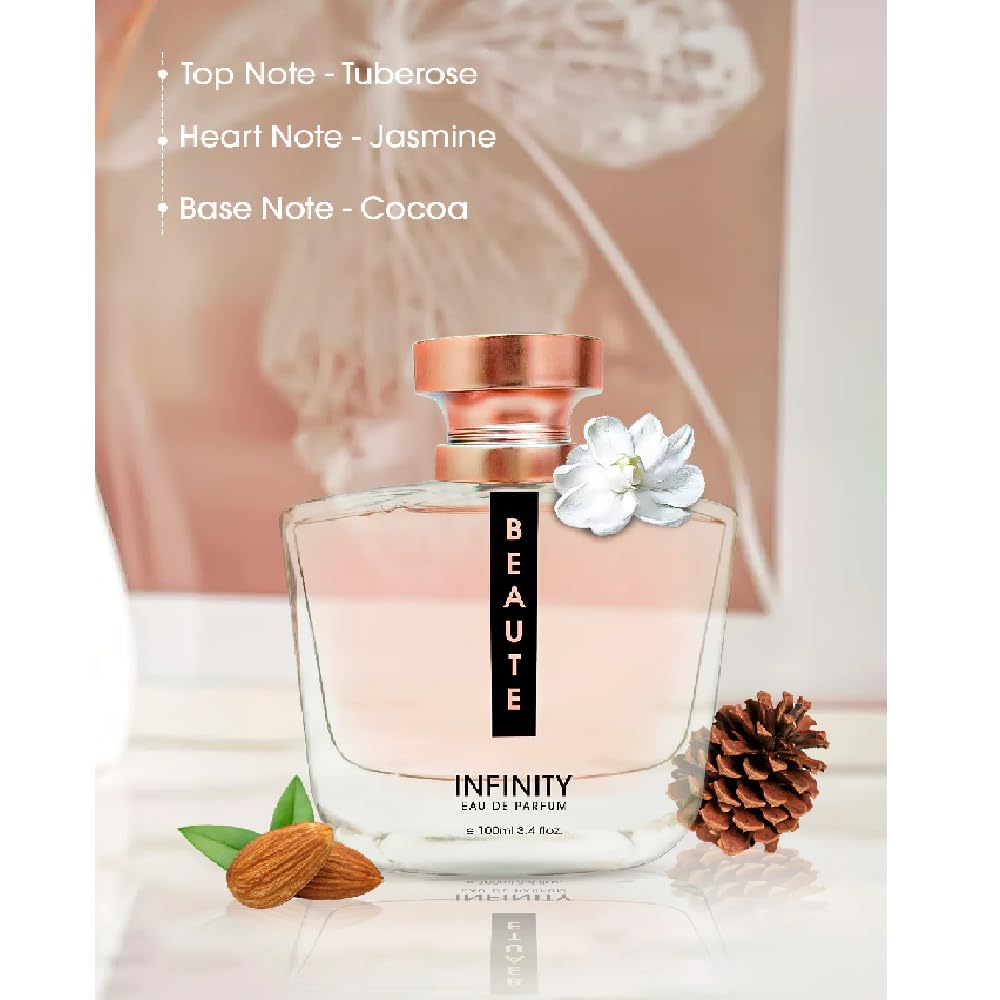 Infinity Beaute 100ml Eau De Parfum for Women - Long Lasting Floral Fragrance | Luxury Perfume for Everyday Wear, Date Night & Special Occasions