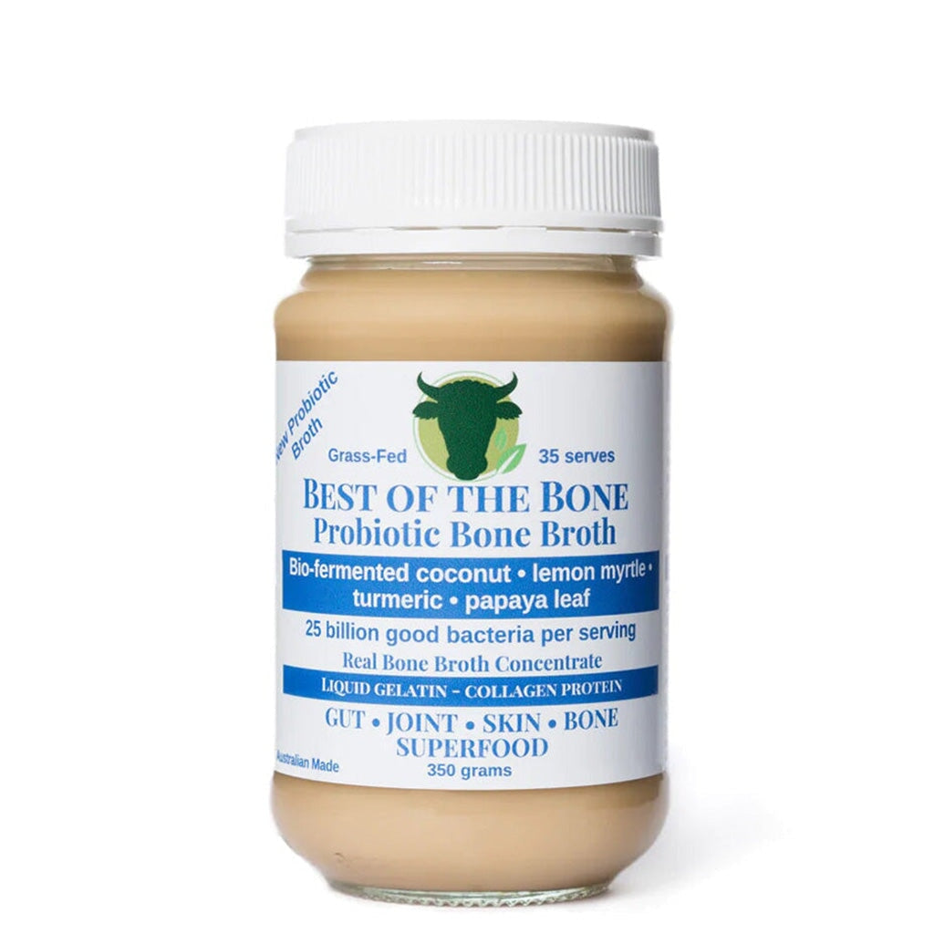 Best Bone Broth Concentrate with Probiotics, Coconut, Lemon Myrtle & Turmeric - Immune Support & Gut Health for Keto, Paleo & Whole30 Diets (Use in Soups, Stews & Wellness Drinks)