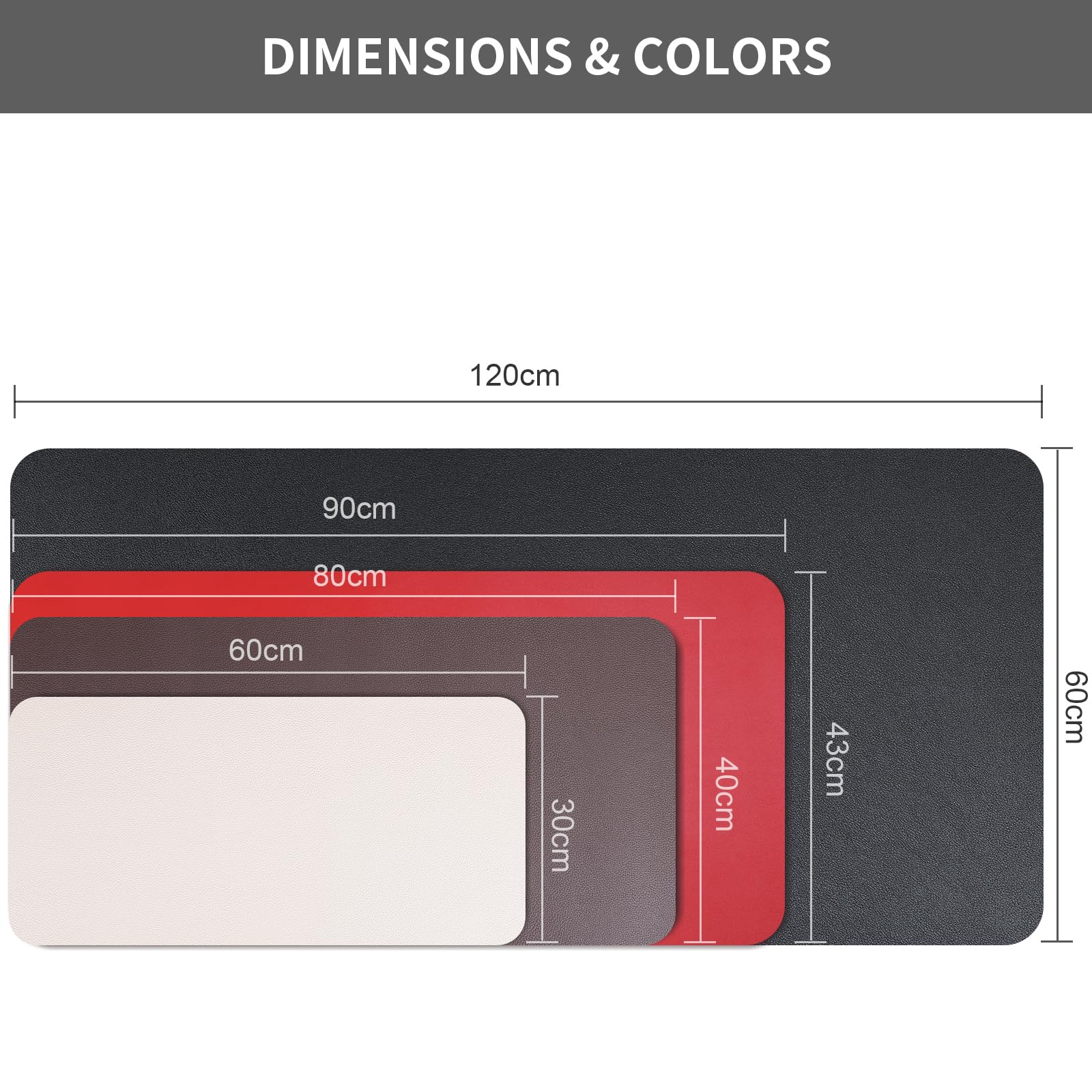 Premium PU Leather Desk Pad Protector - 47.2
