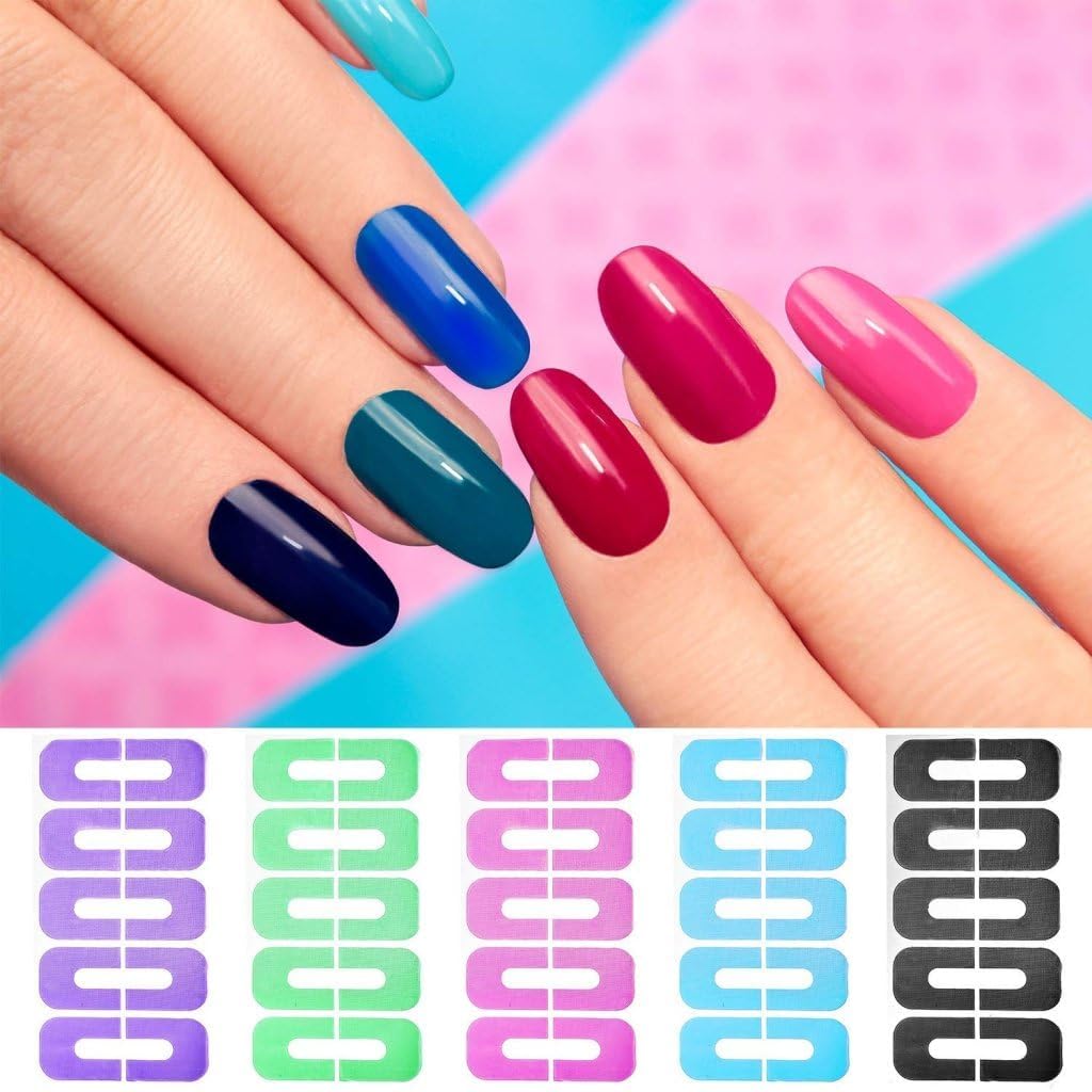 U-Shaped Nail Polish Protector for Fingers - Peel Off Cuticle Guard for Nail Stamping, Painting & Manicure - RAJA DHIRAJ Nail Protector (2 Pack) - Perfect for Salon, Home DIY & Professional Nail Art