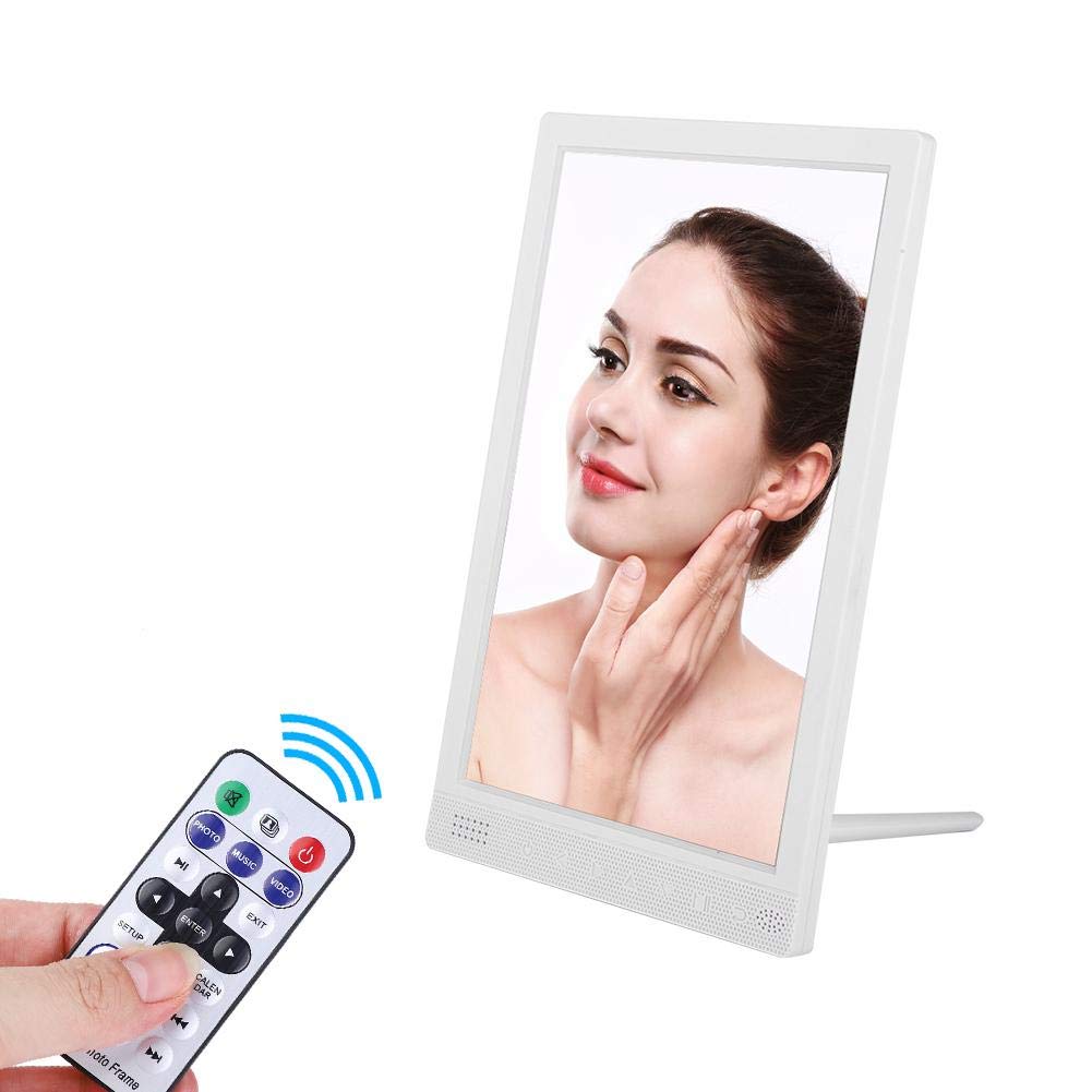 10 Inch Digital Photo Frame with 800x1280 IPS Screen - Electronic Picture Frame with Calendar, Video, Music Player, 7 Touch Buttons & Remote Control - Perfect for Home, Office, and Gift Giving (Black)
