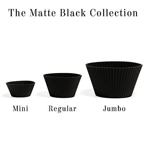 Eco-Friendly Silicone Baking Cups - 12 Pack Non-Toxic BPA Free Reusable Muffin Liners | Dishwasher Safe Jumbo Size for Cupcakes, Muffins & Meal Prep | Matte Black Kitchen Essentials