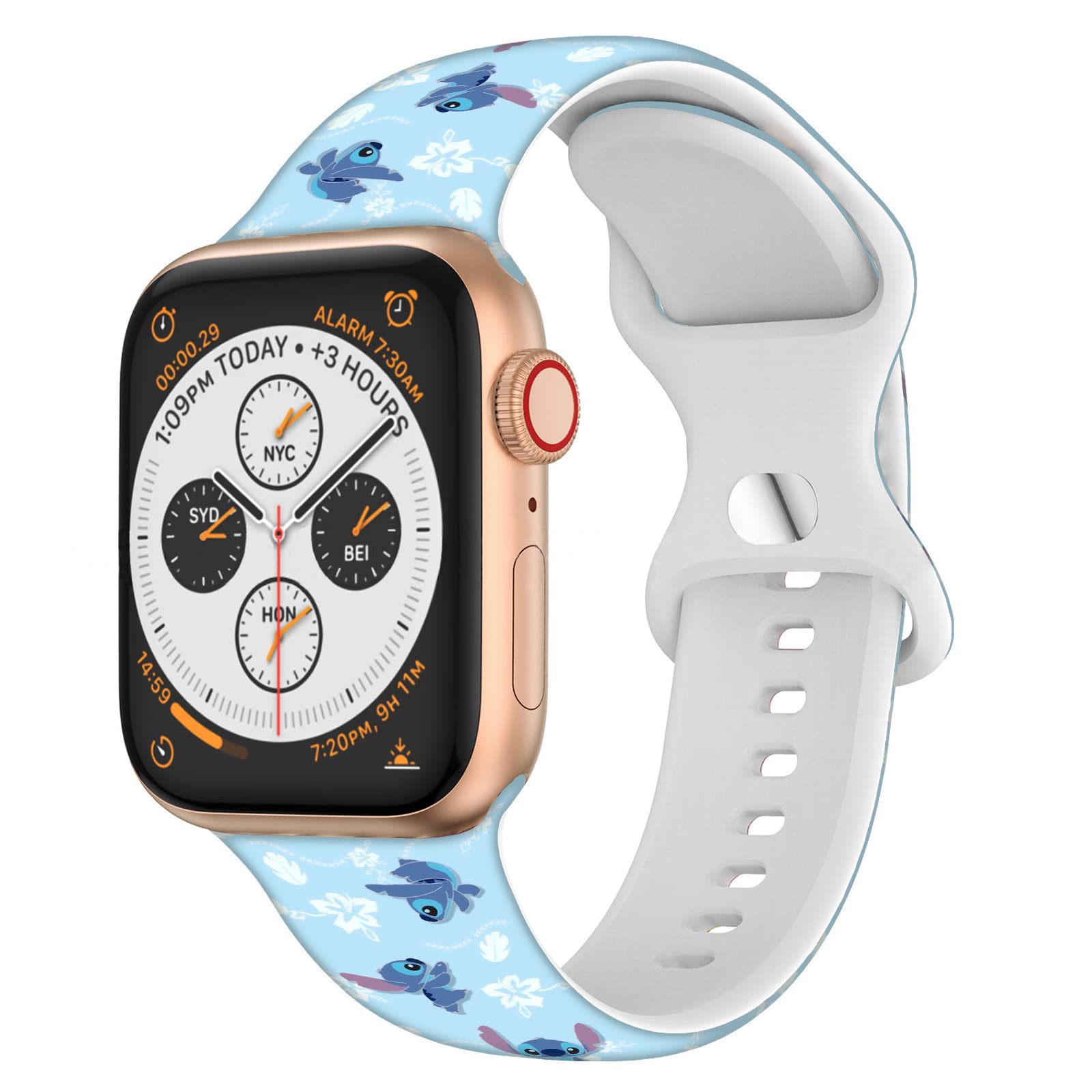 Cartoon Apple Watch Band 38mm 40mm 41mm 42mm 44mm 45mm - Compatible with Apple Watch SE Series 8 7 6 5 4 3 - Soft Silicone Replacement Strap for Women Men Kids - Perfect for Workouts, Daily Wear & Fashion Accessories