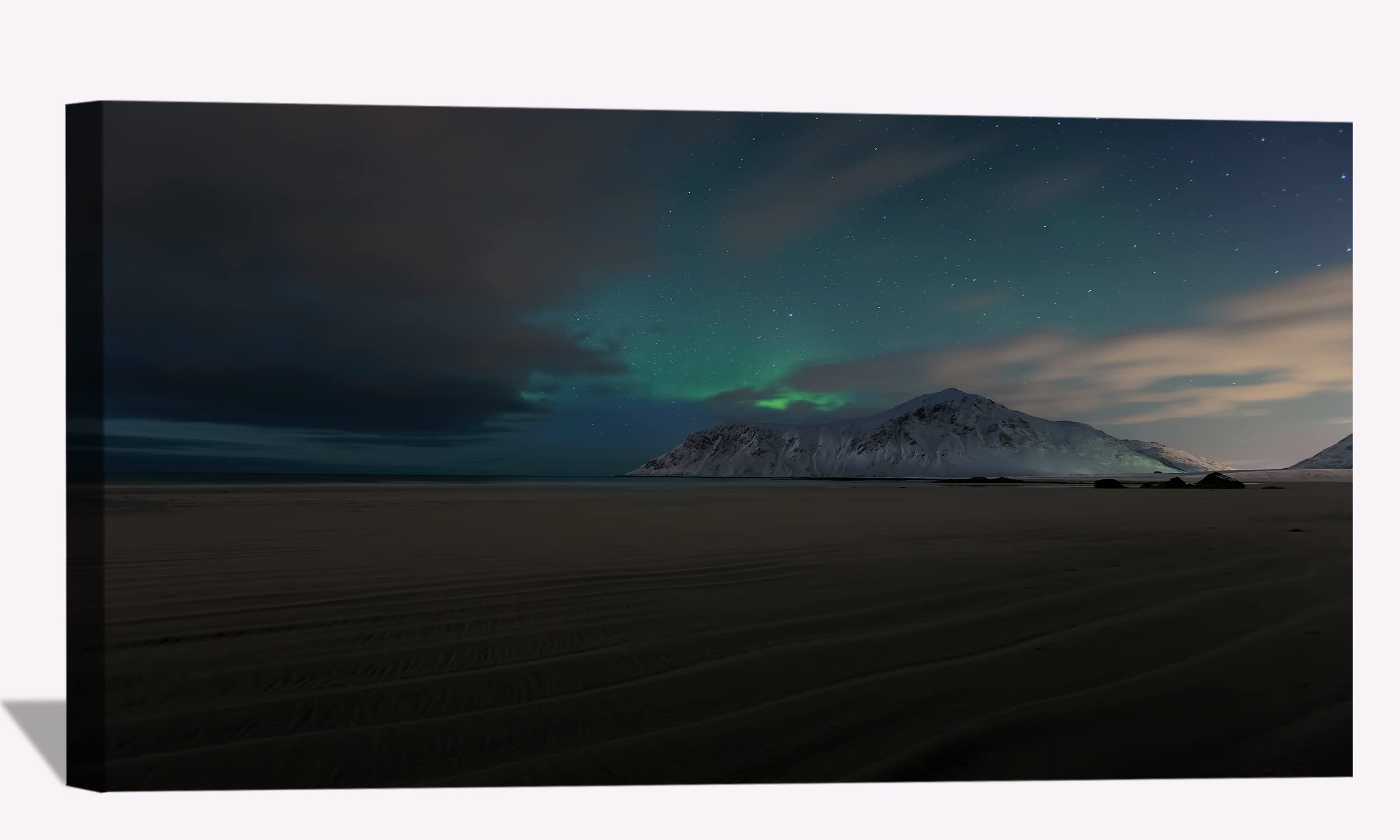 Stunning Aurora Borealis Canvas Wall Art - Northern Lights Framed Painting for Home, Office, Bedroom & Living Room Decor | Ready to Hang | Perfect for Nature Lovers & Cozy Winter Nights