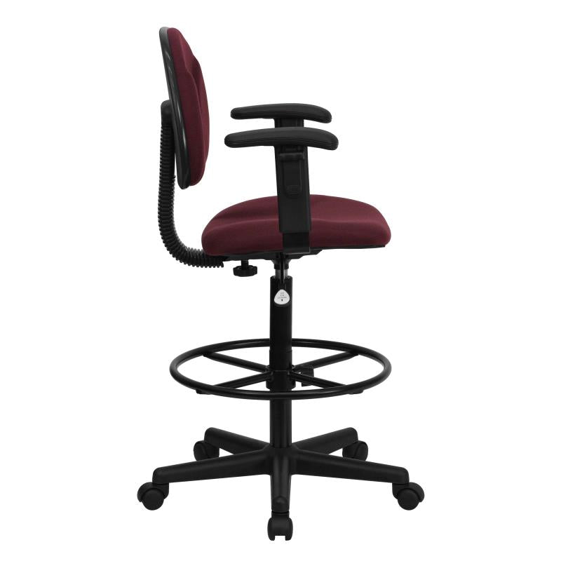 FLASH Patterned Fabric Drafting Chair BT 659 - Adjustable Height Office Chair for Artists, Architects & Designers - Ergonomic Stool for Drafting Table, Studio & Workspace