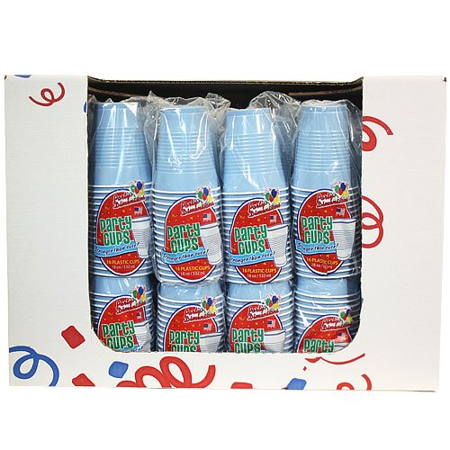 18oz Light Blue Plastic Party Cups - Pack of 16 | Durable Disposable Cups for Parties, BBQs, Picnics & Outdoor Events | BPA-Free Drinking Cups for Beer, Soda & Cocktails