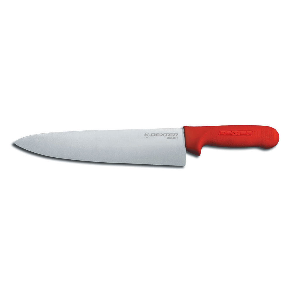 Dexter Sani Safe S145 10R (12433R) 10-Inch Professional Cook's Knife - Red - Perfect for Chefs, Butchers & Home Cooking
