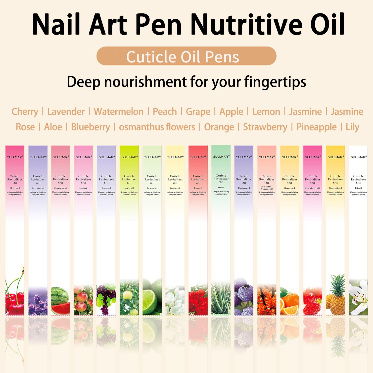 12pcs Sweet Almond Cuticle Oil Pen - Nail Growth Serum & Repair Treatment for Dry Cuticles, Hydrating Nail Care with Vitamin E - Perfect for At-Home Manicures & Nail Salon Use