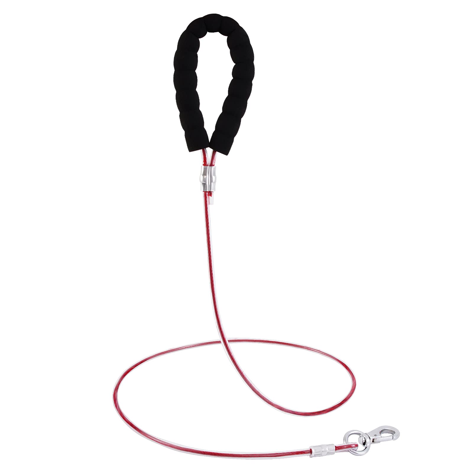 NOTOYAYA 5.1 FT Chew Proof Dog Leash - No-Tangle Steel Cable with Comfortable Foam Handle, Waterproof & Easy to Clean - Durable Training Leash for Aggressive Chewers & Teething Puppies - Perfect for Walks, Hiking & Outdoor Adventures