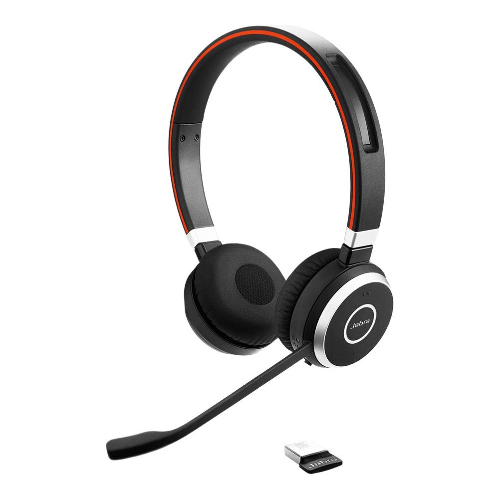 Jabra Evolve 65 MS Wireless Stereo Headset with Noise Cancelling Mic - Bluetooth Headphones for Office, Call Center & Remote Work (New)