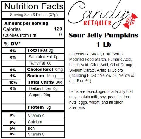Sour Jelly Pumpkins Candy - 1 Lb Bulk Halloween Treats for Parties, Gifts & Snacking | Wholesale Candy Retailer