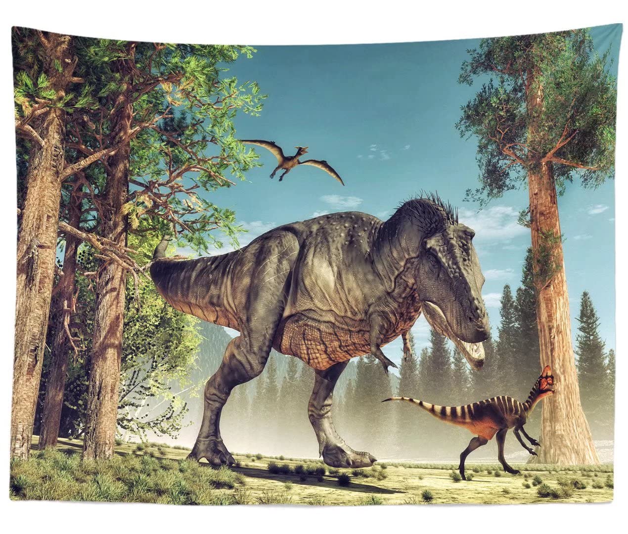 BELECO 8x6ft Dinosaur Jungle Backdrop - Premium Fabric Photography Background for Dinosaur Park Theme, Safari Animal Decor - Perfect for Baby Showers, Kids Birthday Parties, Cake Tables & Studio Props | Great for Themed Events & Photo Booths