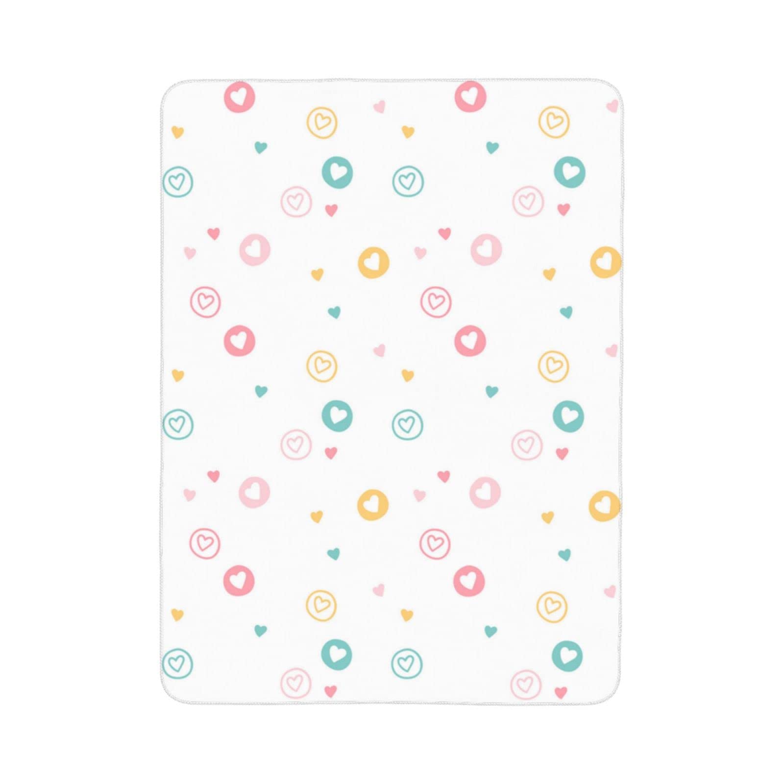 Hearts Pattern Waterproof Portable Diaper Changing Pad - Cute Baby Change Mat for Toddlers & Infants | Premium Diaper Changing Station, Play Mat & Bed Pad Liner for Nursery, Travel & Home Use