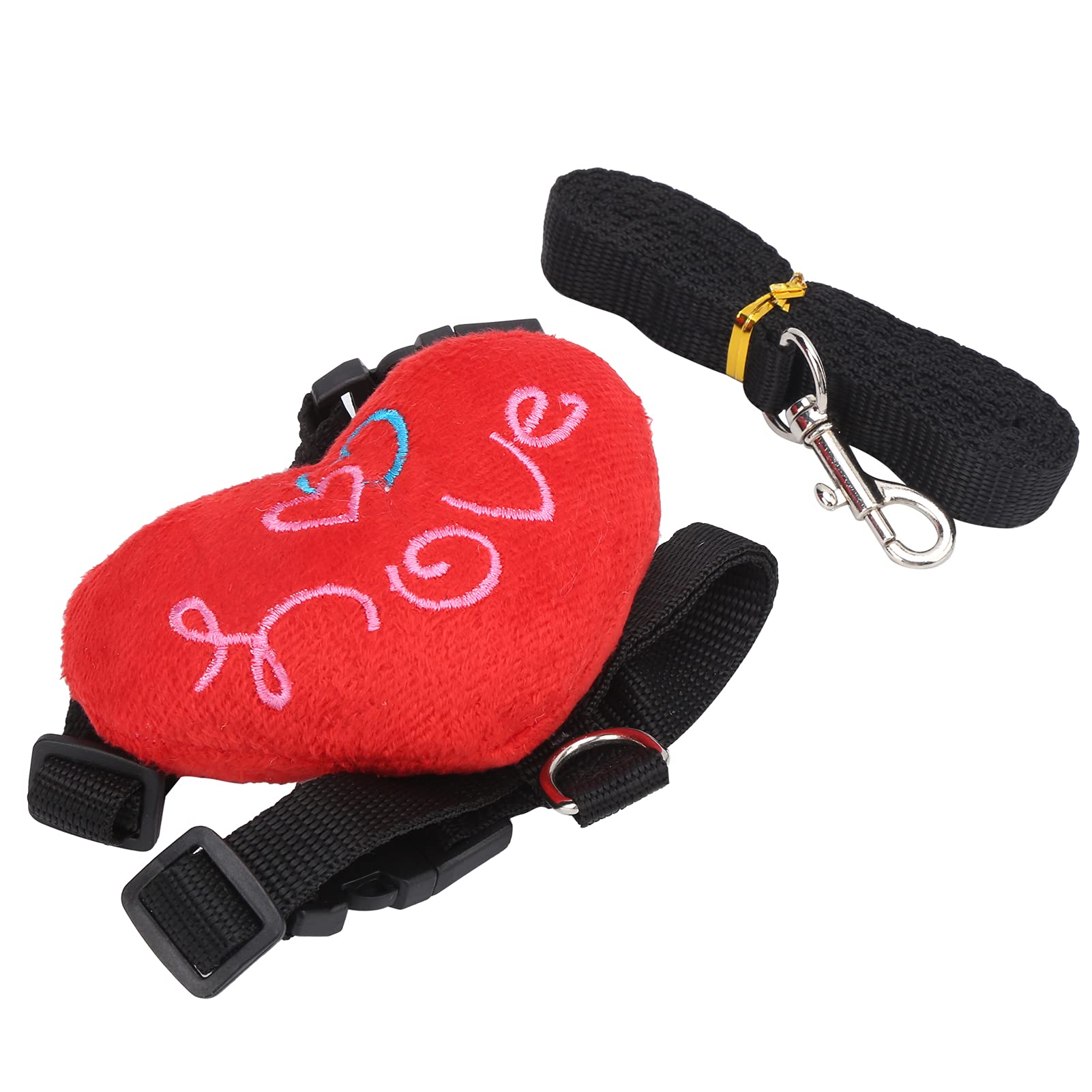 Small Animal Harness with Heart Pattern - Adjustable Chest Strap for Hamsters, Chinchillas, Rabbits & Guinea Pigs | Pet Walking Leash for Safe Outdoor Adventures & Playtime