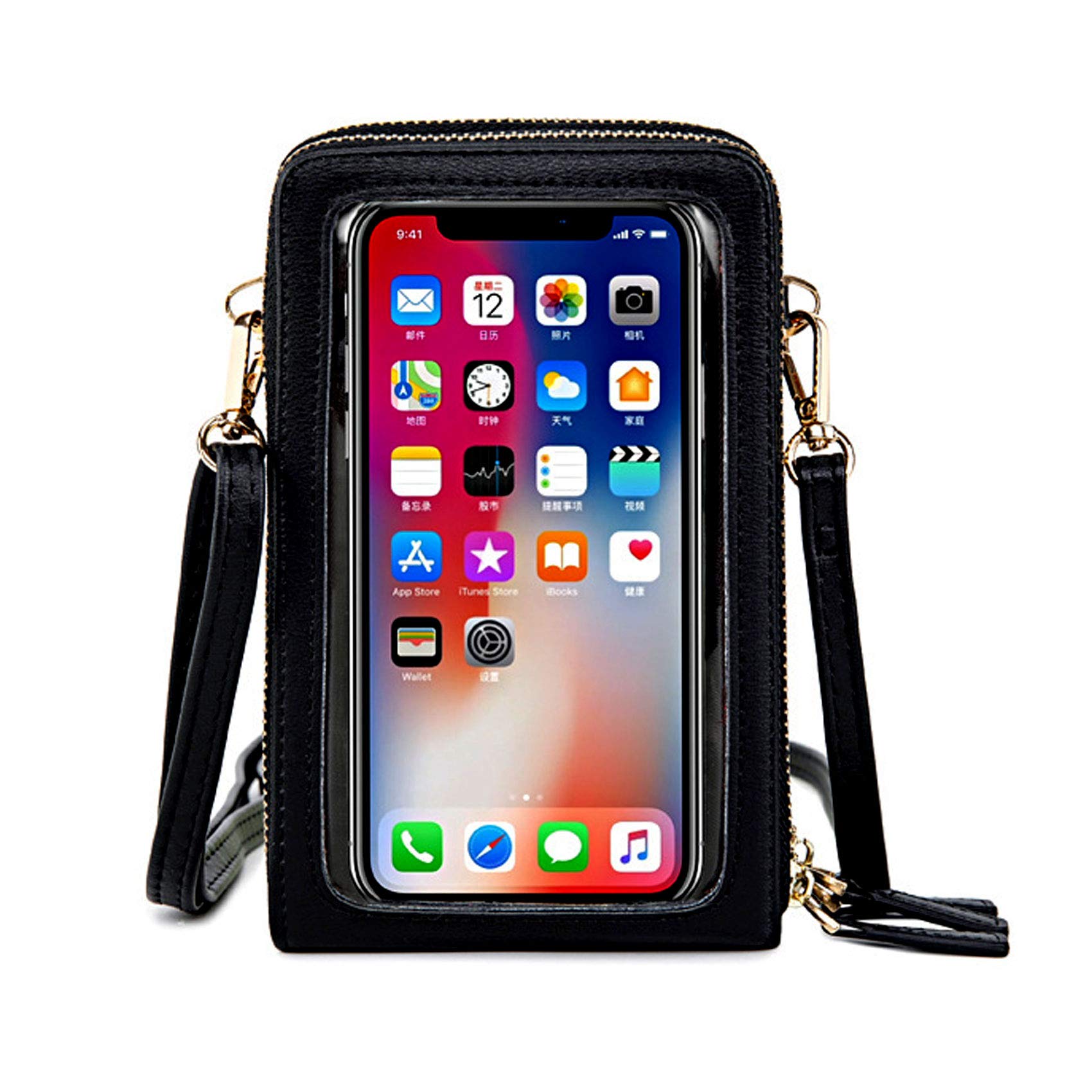 RFID Blocking Crossbody Phone Purse for Women - Touch Screen Accessible Shoulder Bag with Card Holder - Perfect for Travel, Shopping & Daily Use