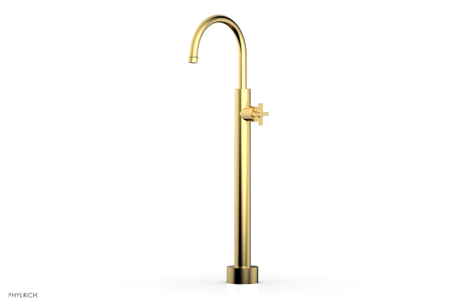 HEX MODERN Low Floor Mount Tub Filler with Cross Handle - Model 501 46 04 - Perfect for Modern Bathroom Renovations and Spa-Like Showower Experiences