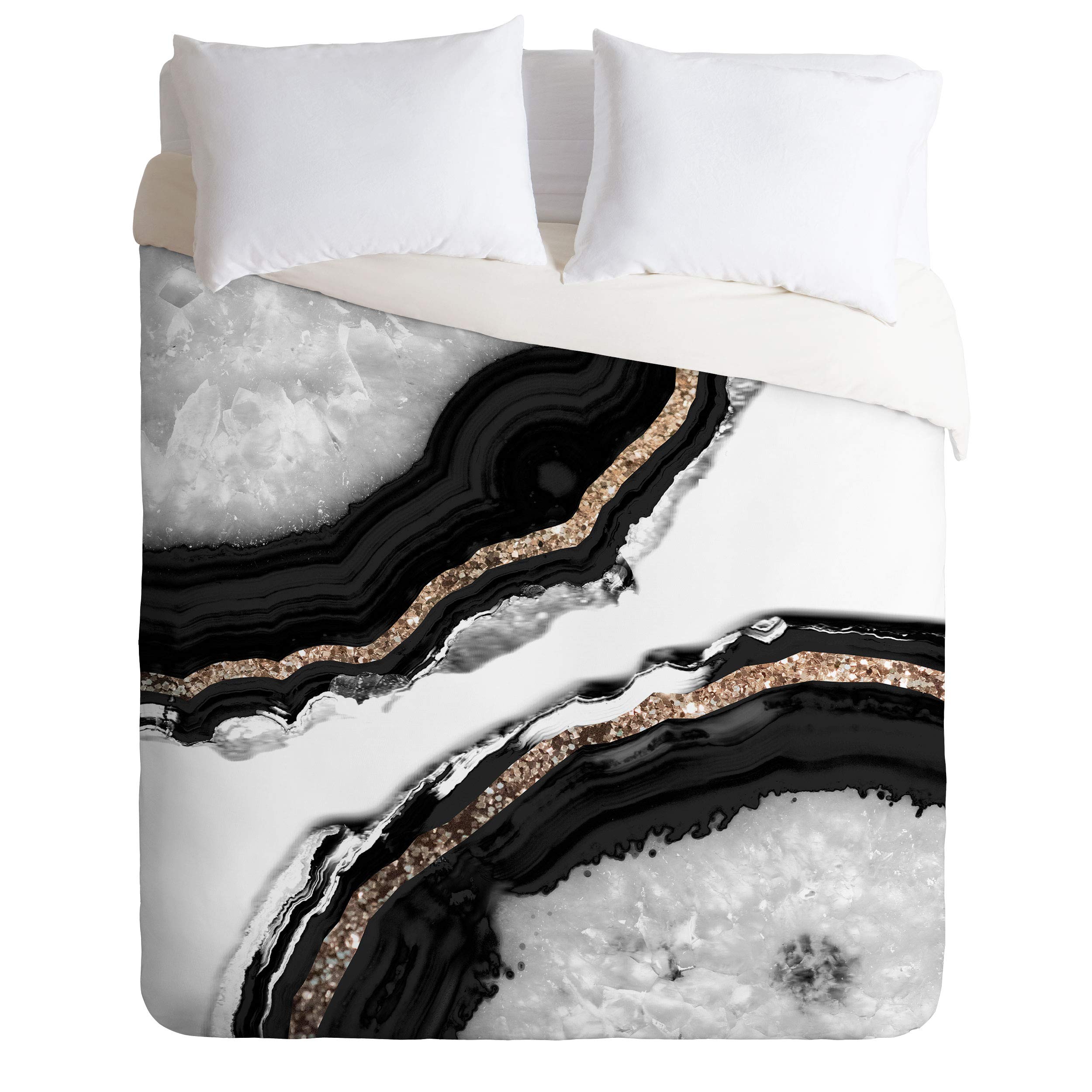 Anita Bella Jantz Agate Glitter Comforter Set - Queen/Full, Black - Bedroom Decor