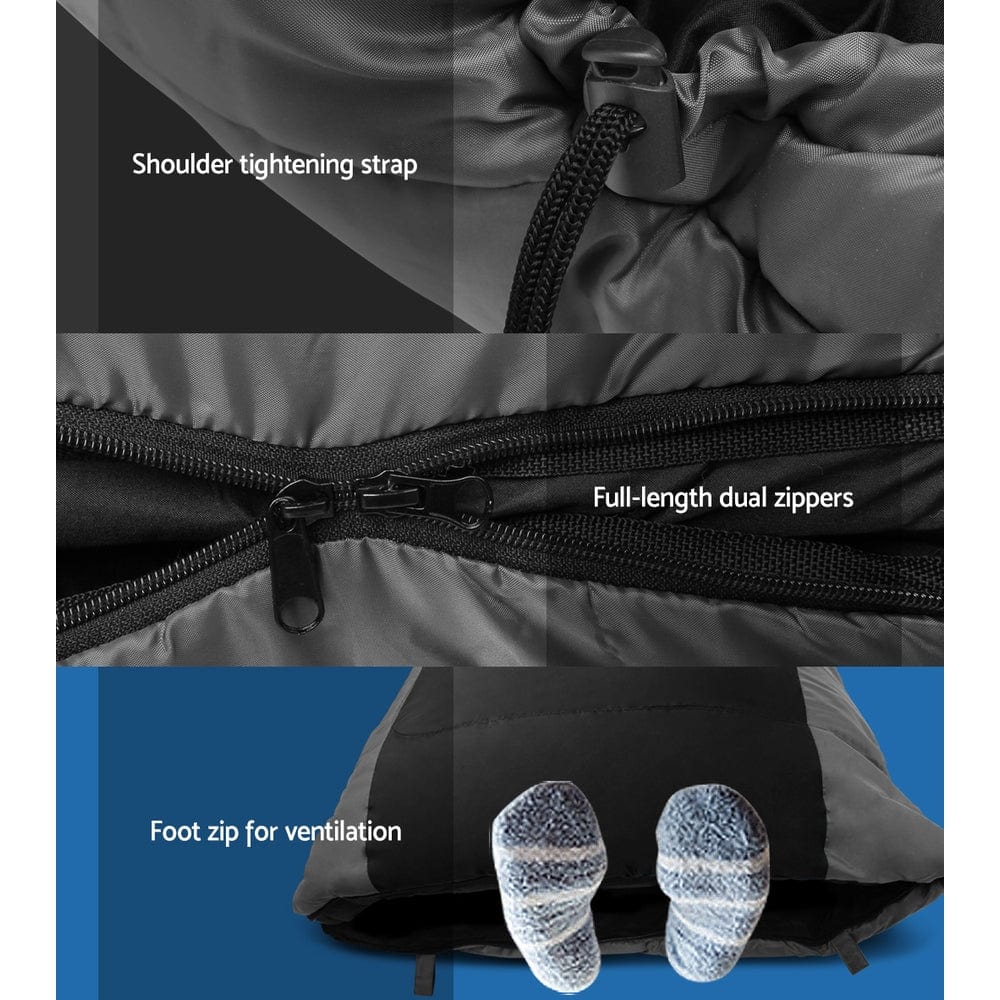 Weisshorn 0 Degree Winter Sleeping Bag for Camping & Hiking - Lightweight, Thermal Comfort, Waterproof - Perfect for Cold Weather Backpacking & Outdoor Adventures