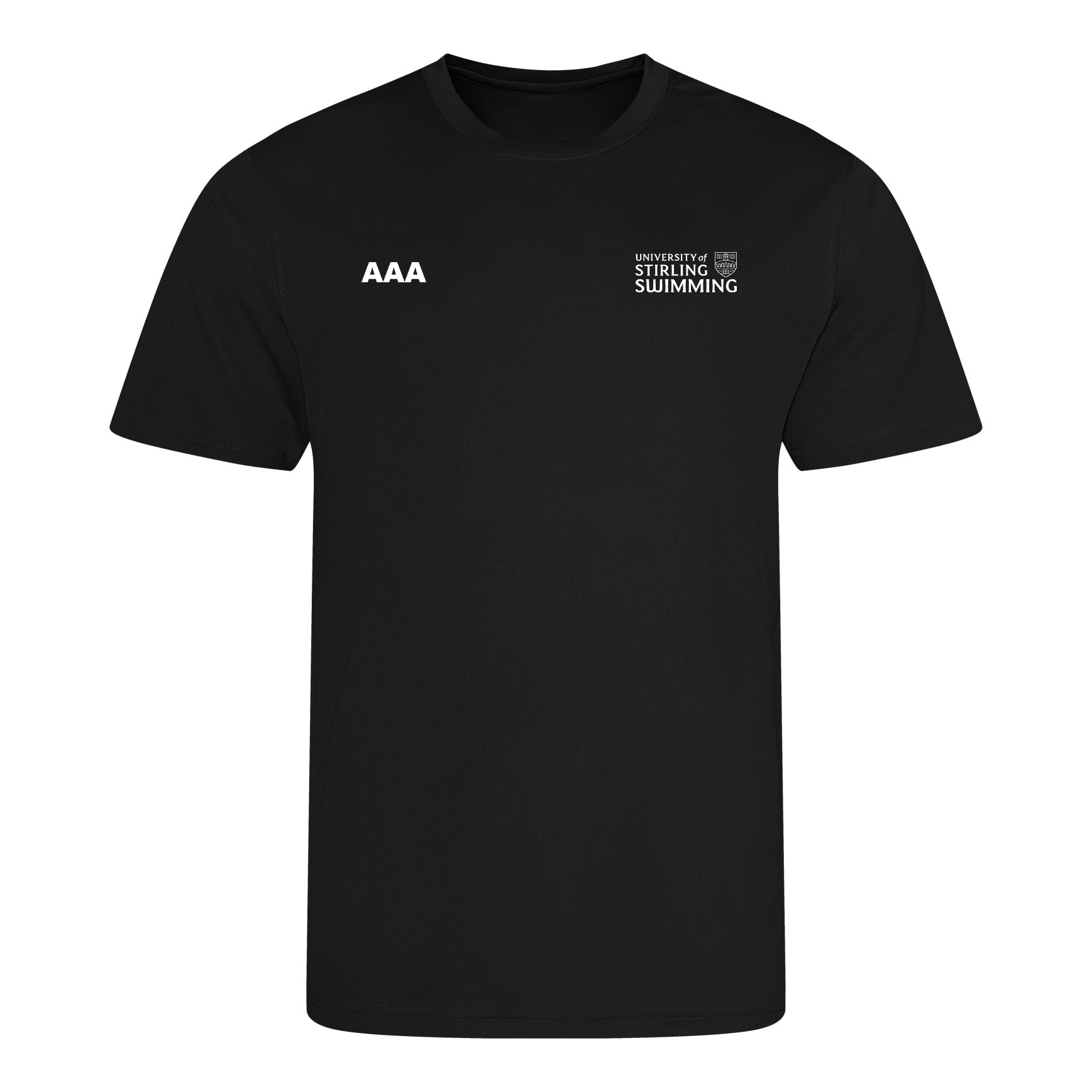 University of Stirling Swimming Team Shirt - Black - Comfortable Performance Swimwear for Training & Competition