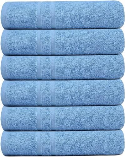 Premium 100% Cotton Bath Towel Set - 6 Pack (24
