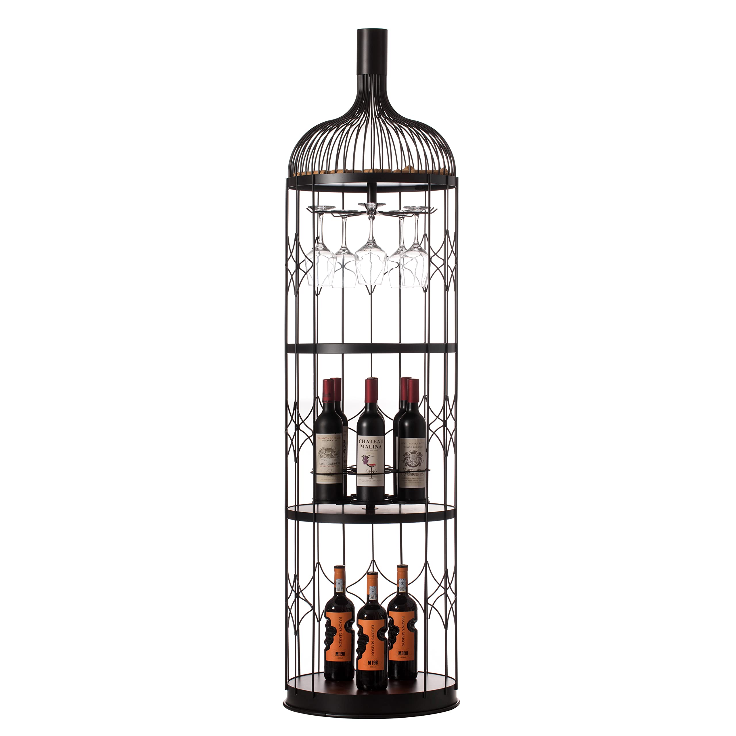 Vintage Creative Black Wine Bottle Holder Rack - Elegant Storage for Dining Room, Office & Entryway - Perfect for Wine Display and Home Decor