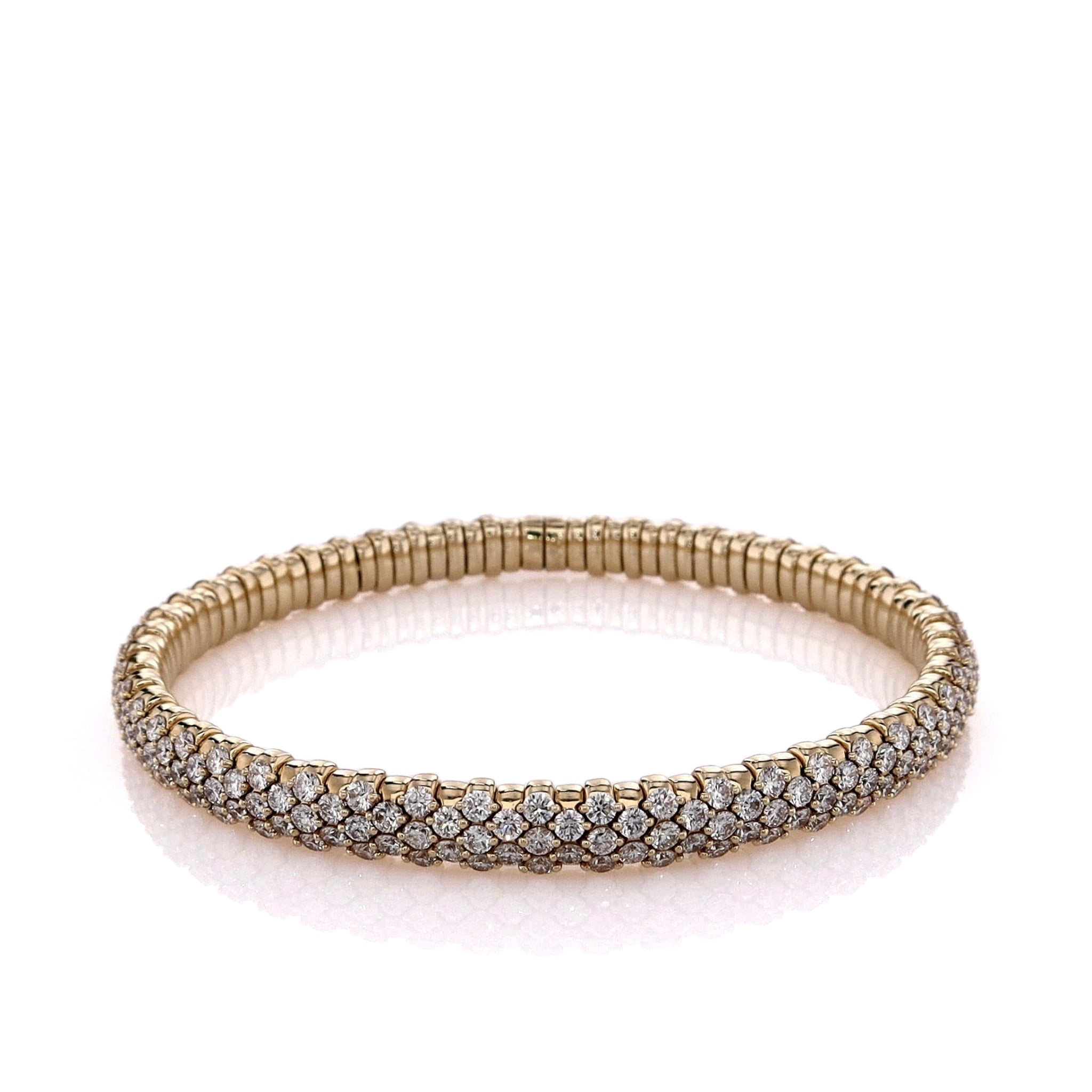 14K Yellow Gold 6 Carat Stretch Diamond Bangle Bracelet for Women - Elegant Tennis Bracelet for Weddings, Parties & Special Occasions